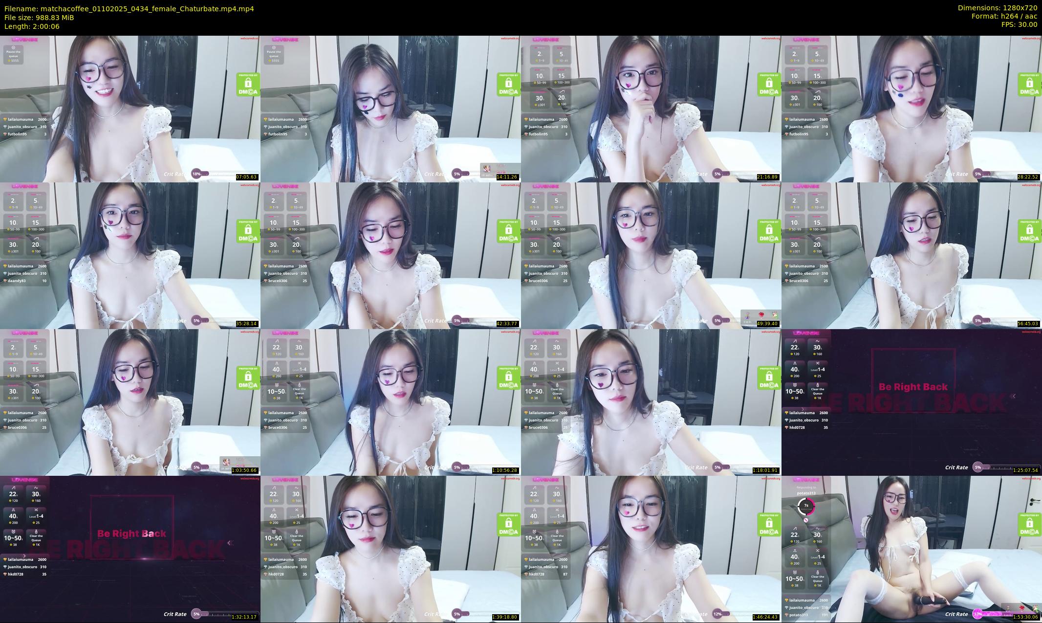 matchacoffee — 121 minute Chaturbate female cam show recording, 720p, Oct 1, 2025