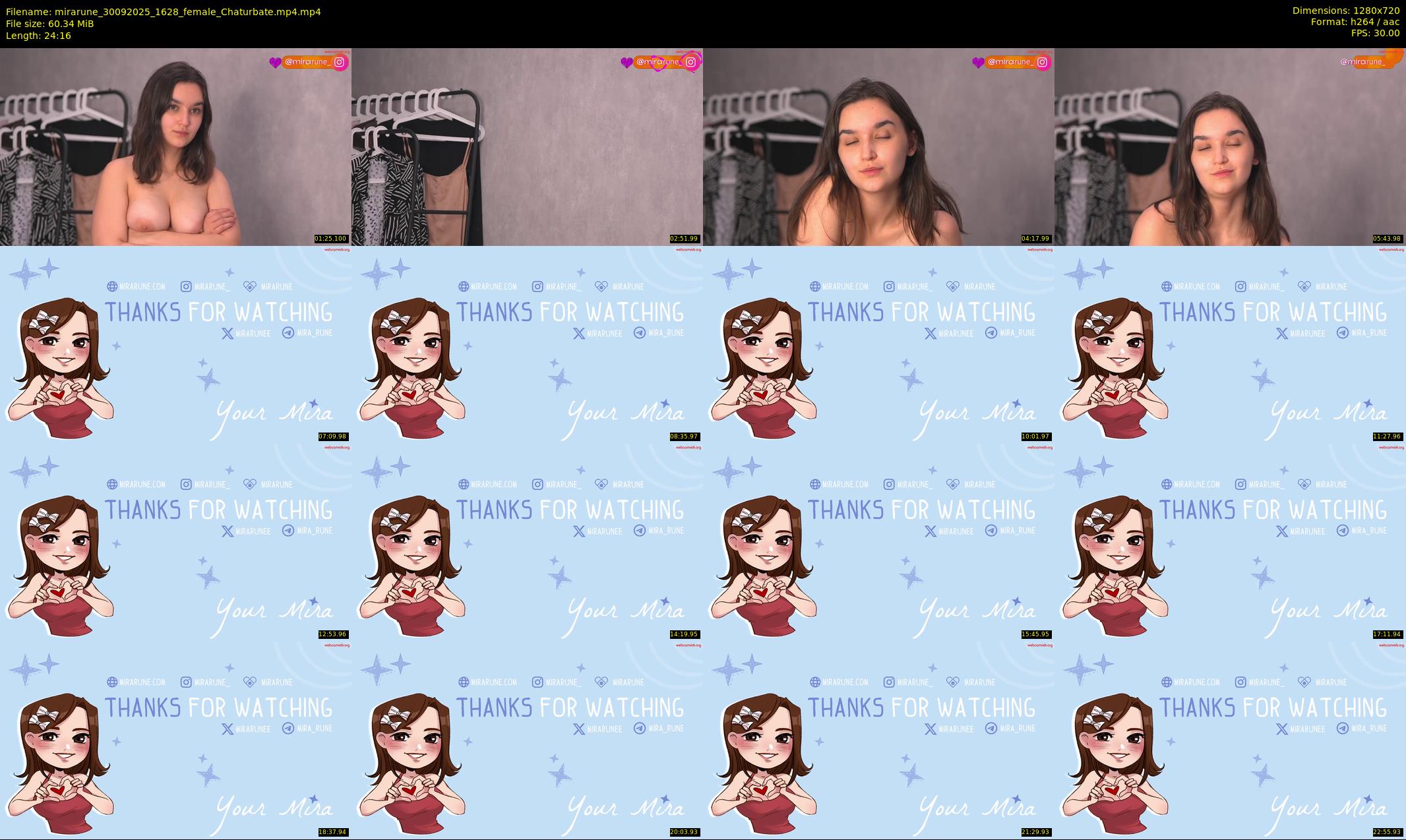 mirarune — 25 minute Chaturbate female cam show recording, 720p, Sep 30, 2025