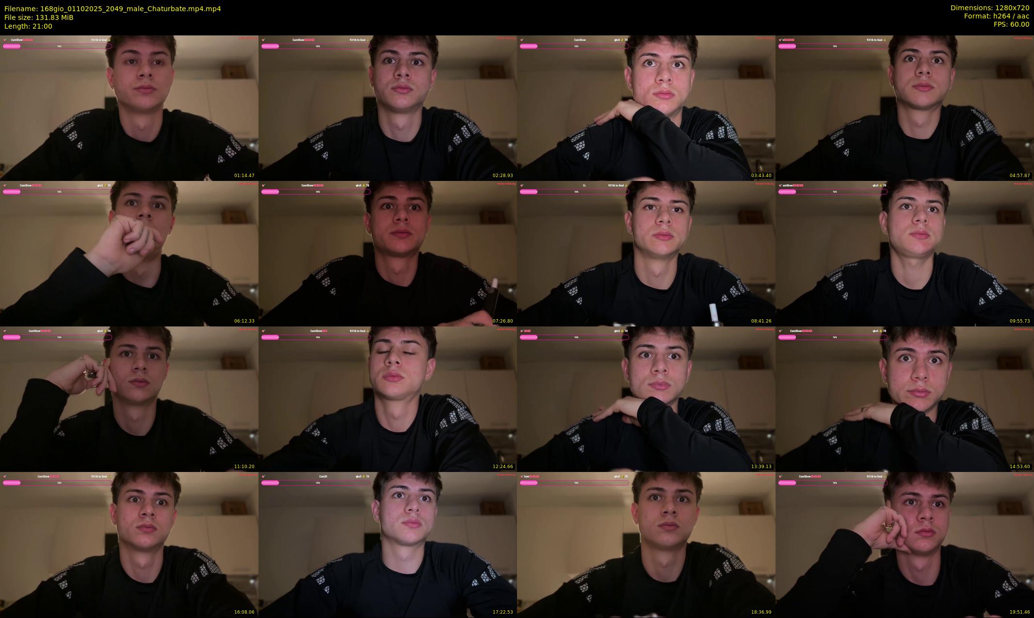 168gio — 21 minute Chaturbate male cam show recording, 720p, Oct 1, 2025