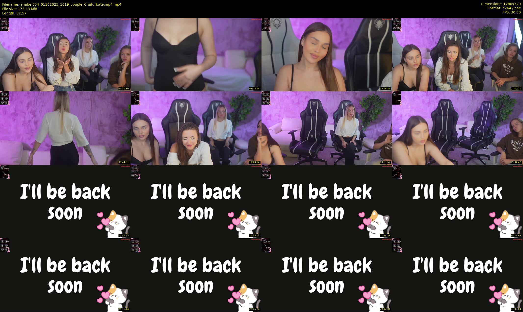 anabel054 — 33 minute Chaturbate female cam show recording, 720p, Oct 1, 2025