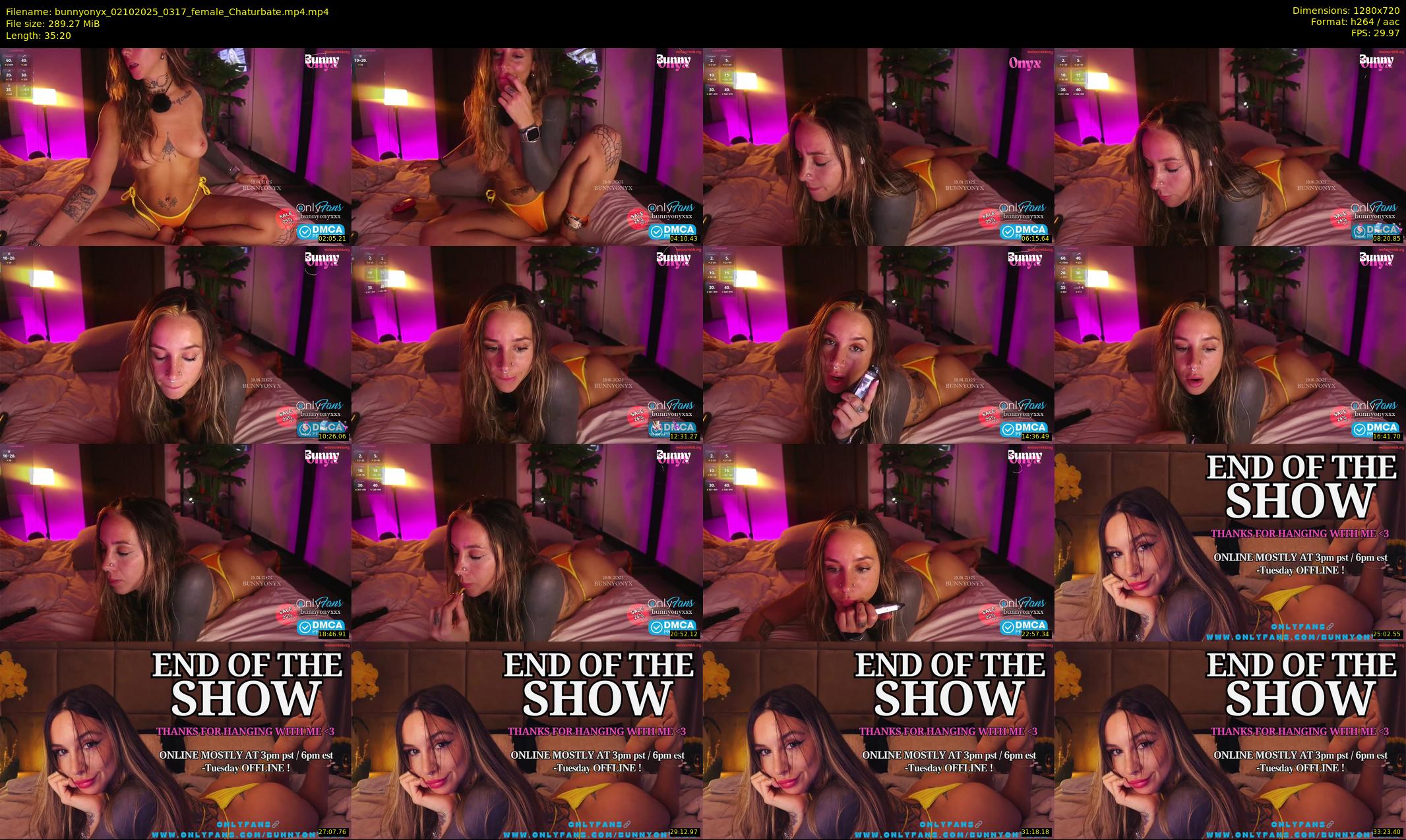 bunnyonyx — 36 minute Chaturbate female cam show recording, 720p, Oct 2, 2025