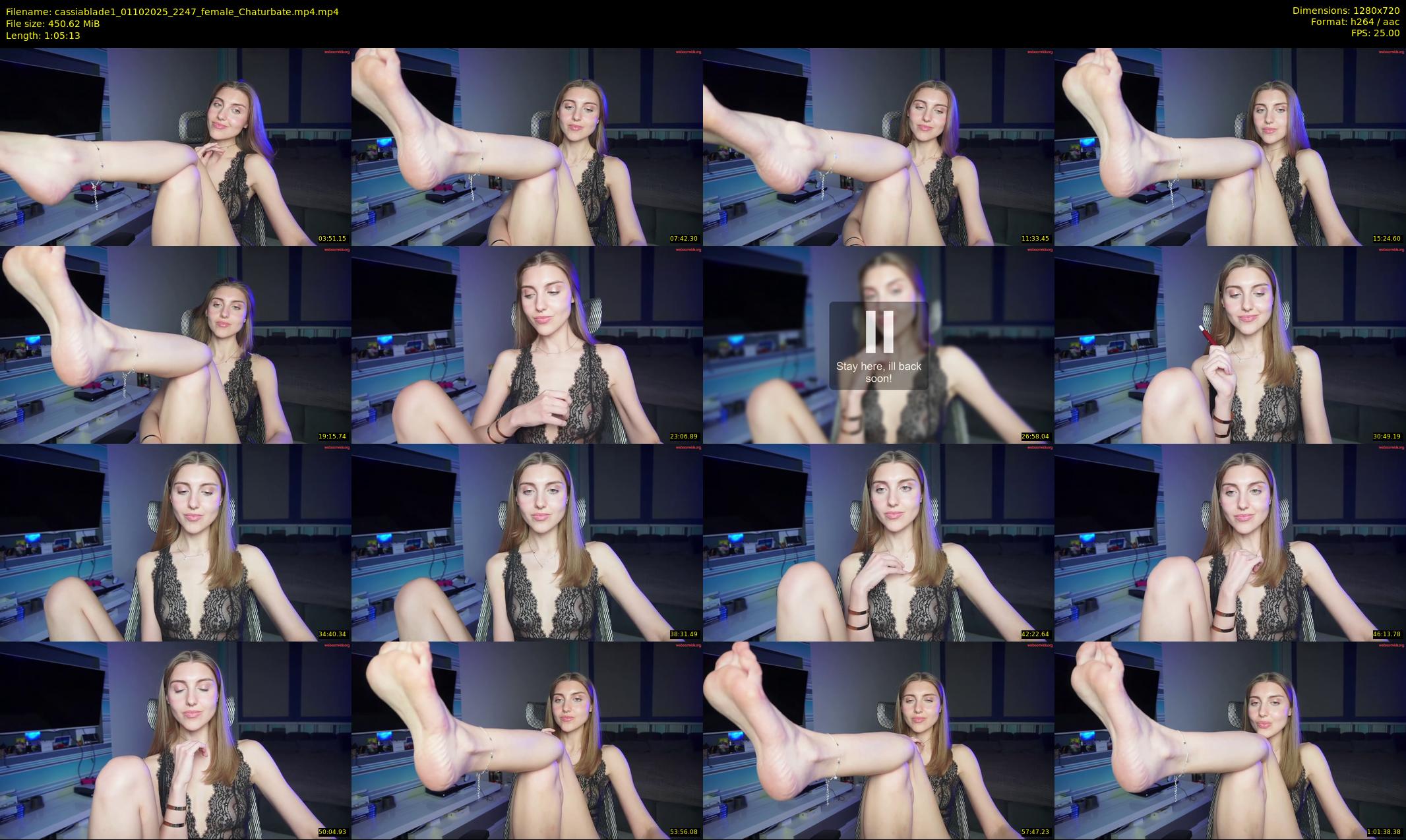 cassiablade1 — 66 minute Chaturbate female cam show recording, 720p, Oct 1, 2025
