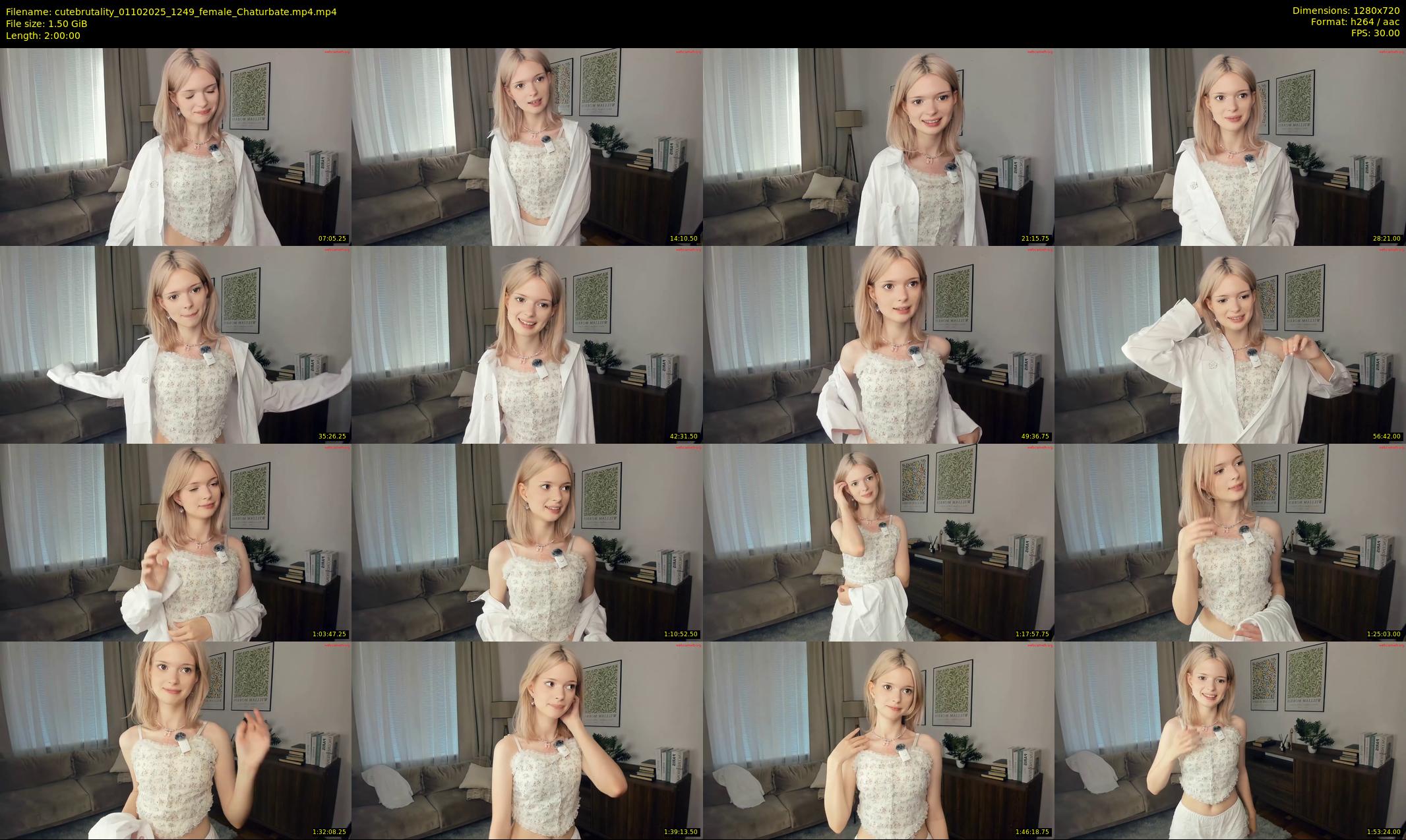 cutebrutality — 120 minute Chaturbate female cam show recording, 720p, Oct 1, 2025