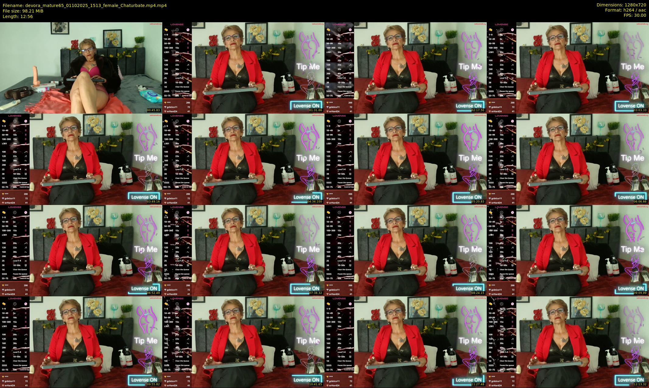 devora_mature65 — 13 minute Chaturbate female cam show recording, 720p, Oct 1, 2025