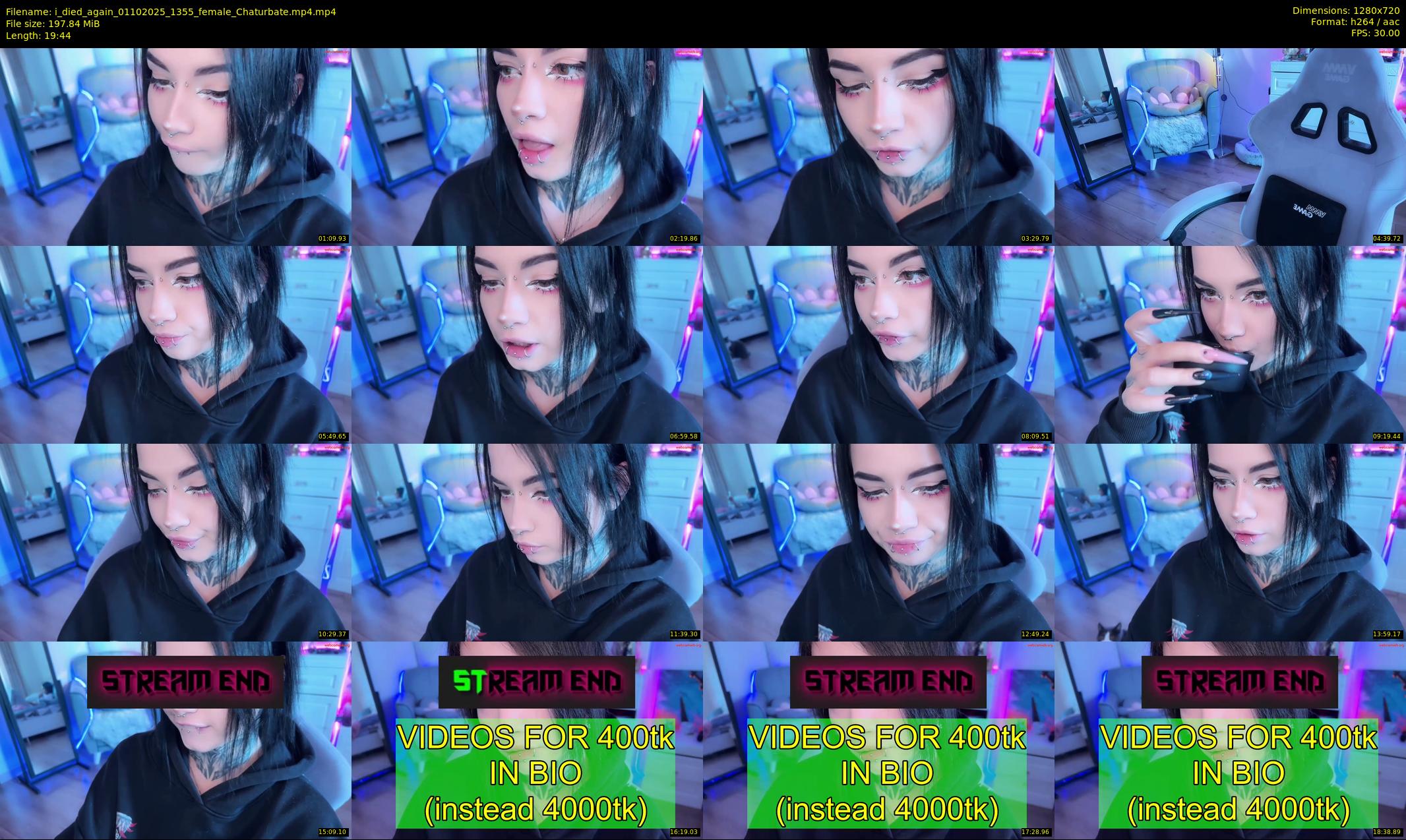 i_died_again — 20 minute Chaturbate female cam show recording, 720p, Oct 1, 2025
