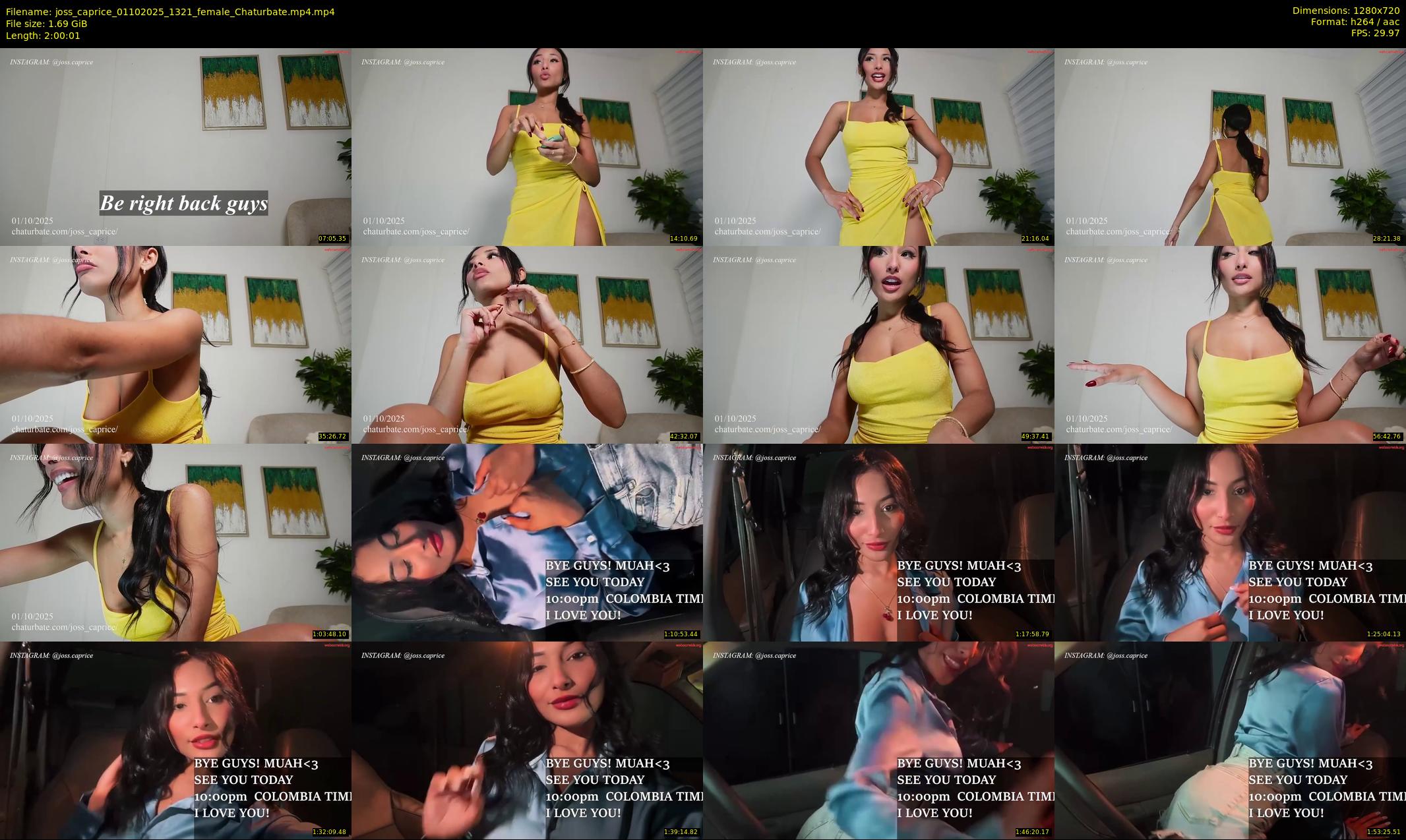 joss_caprice — 121 minute Chaturbate female cam show recording, 720p, Oct 1, 2025