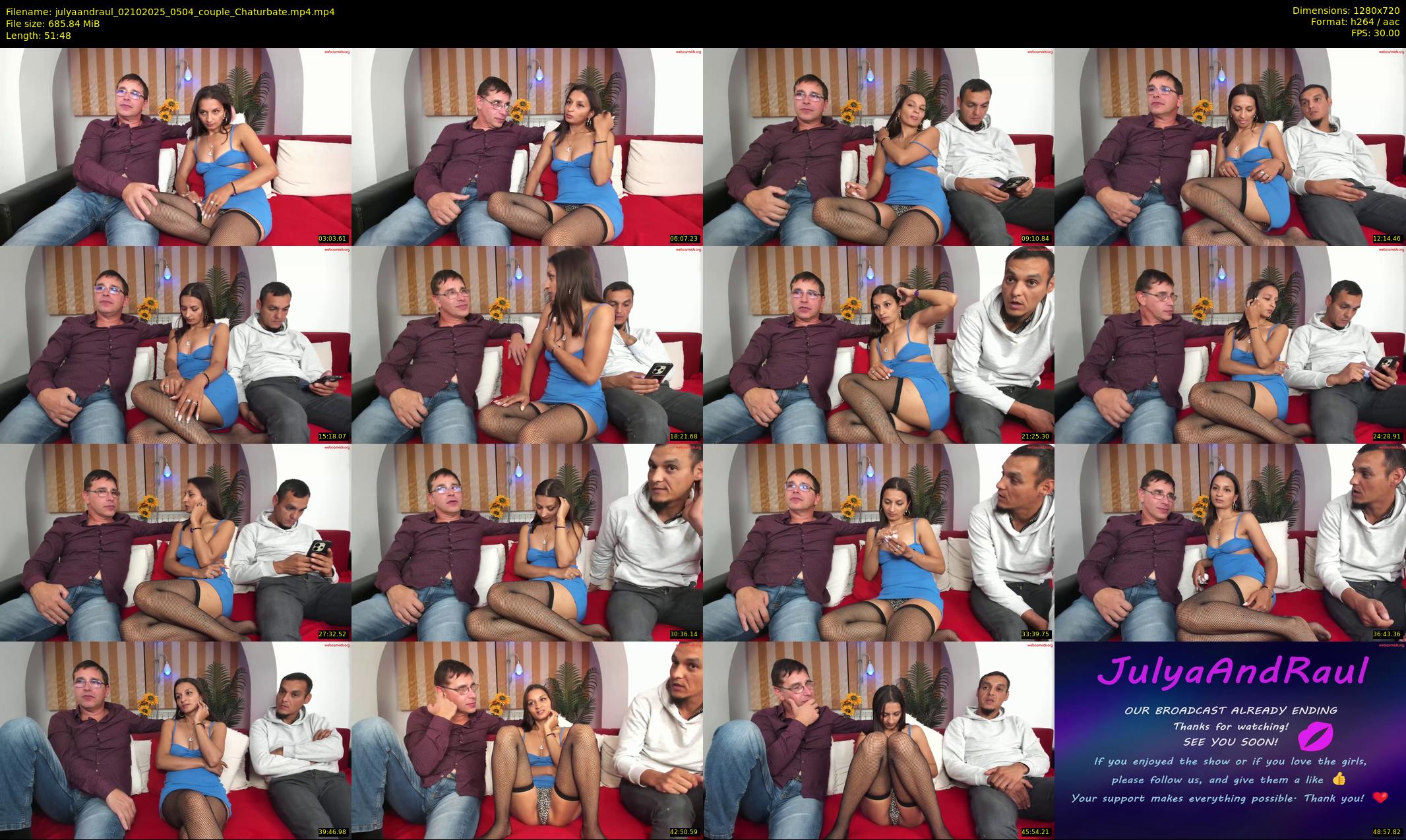 julyaandraul — 52 minute Chaturbate couple cam show recording, 720p, Oct 2, 2025