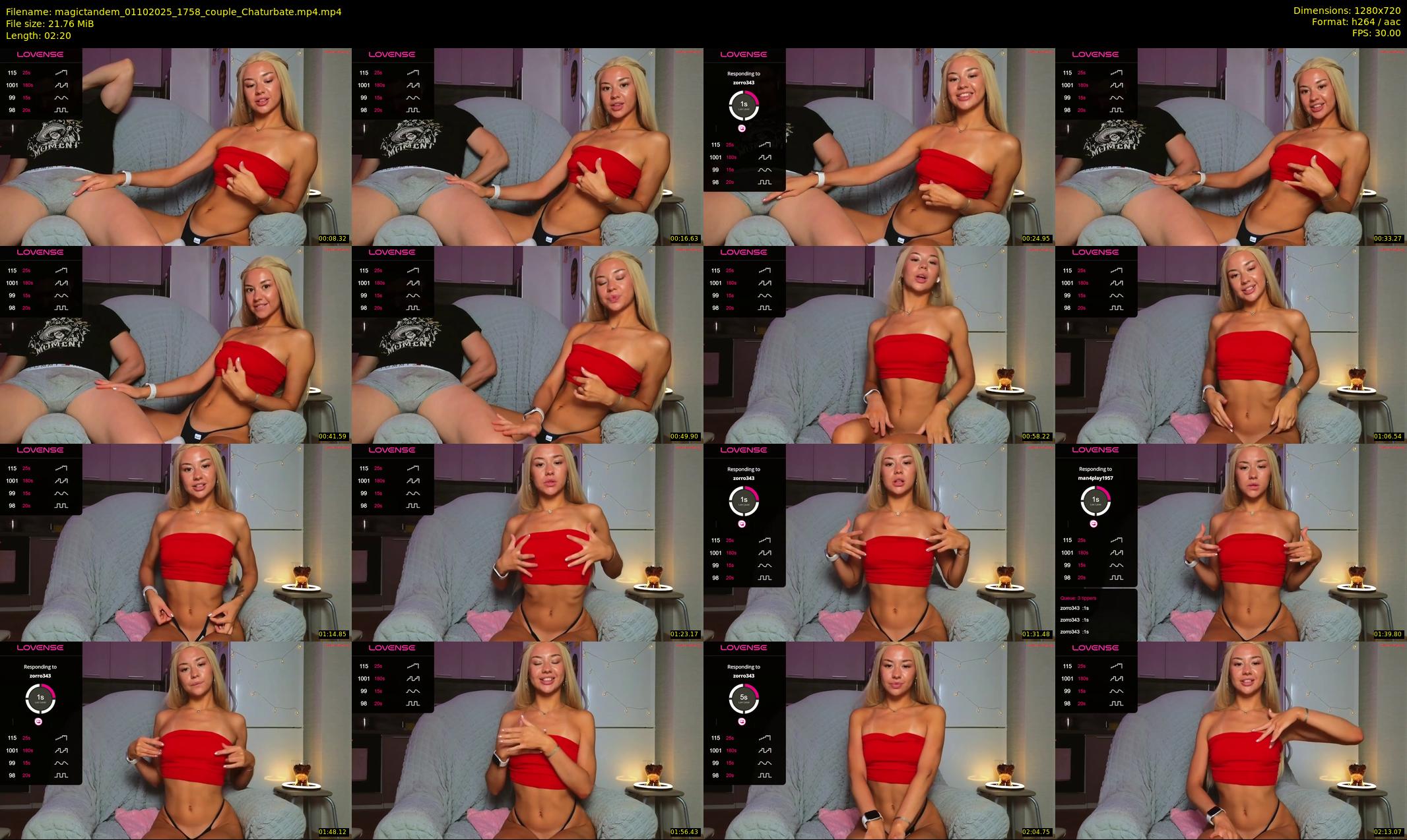 magictandem — 3 minute Chaturbate couple cam show recording, 720p, Oct 1, 2025
