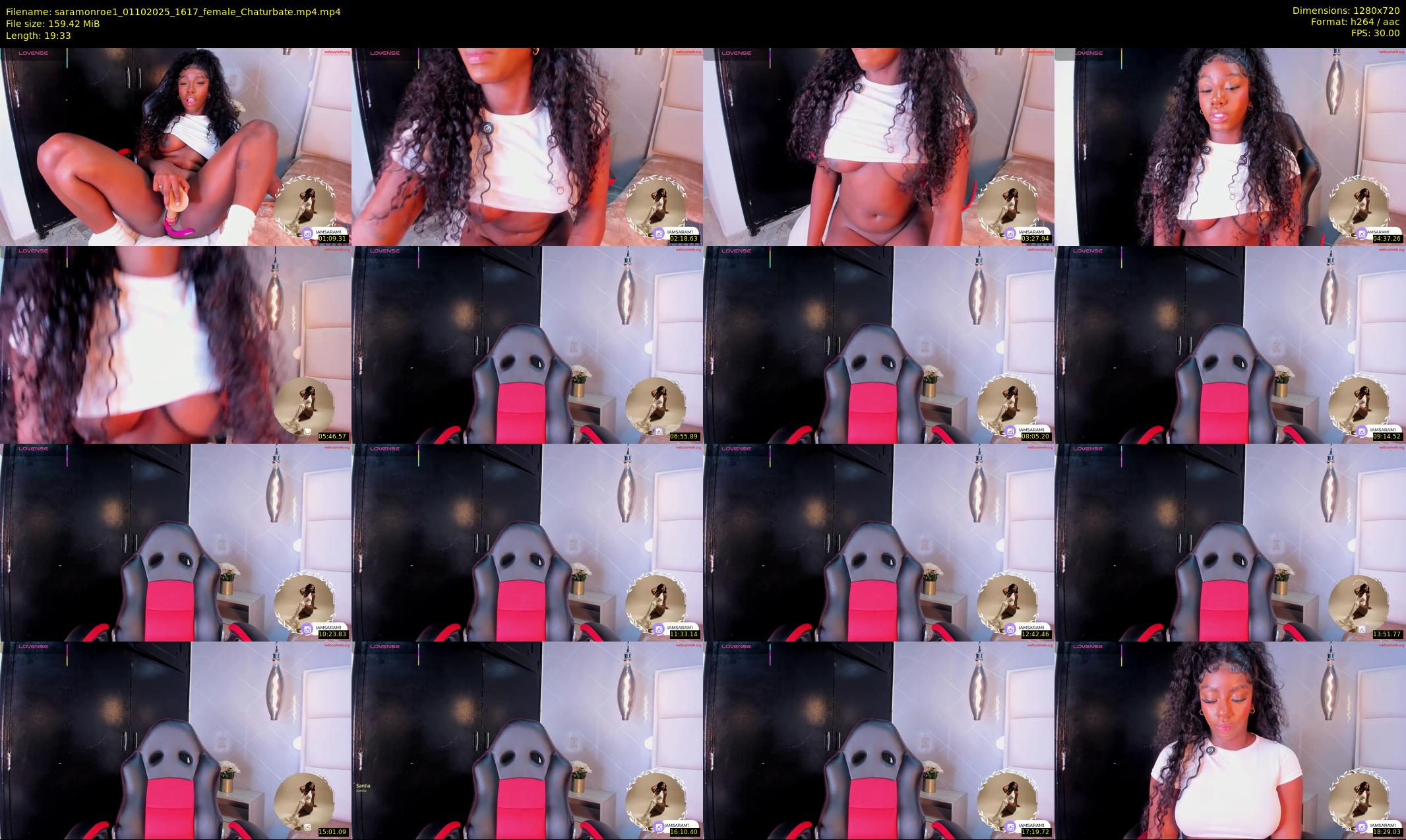 saramonroe1 — 20 minute Chaturbate female cam show recording, 720p, Oct 1, 2025