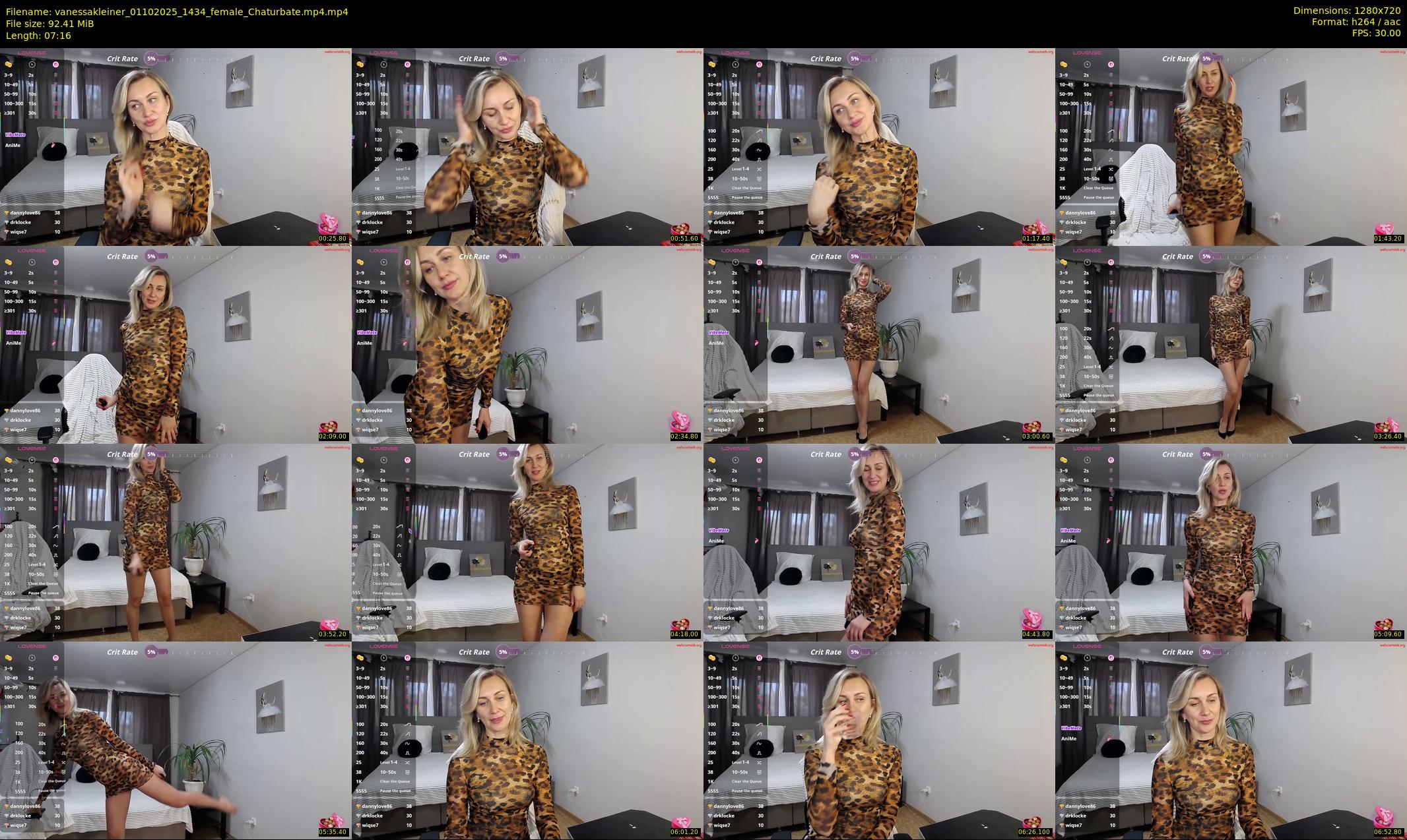 vanessakleiner — 8 minute Chaturbate female cam show recording, 720p, Oct 1, 2025