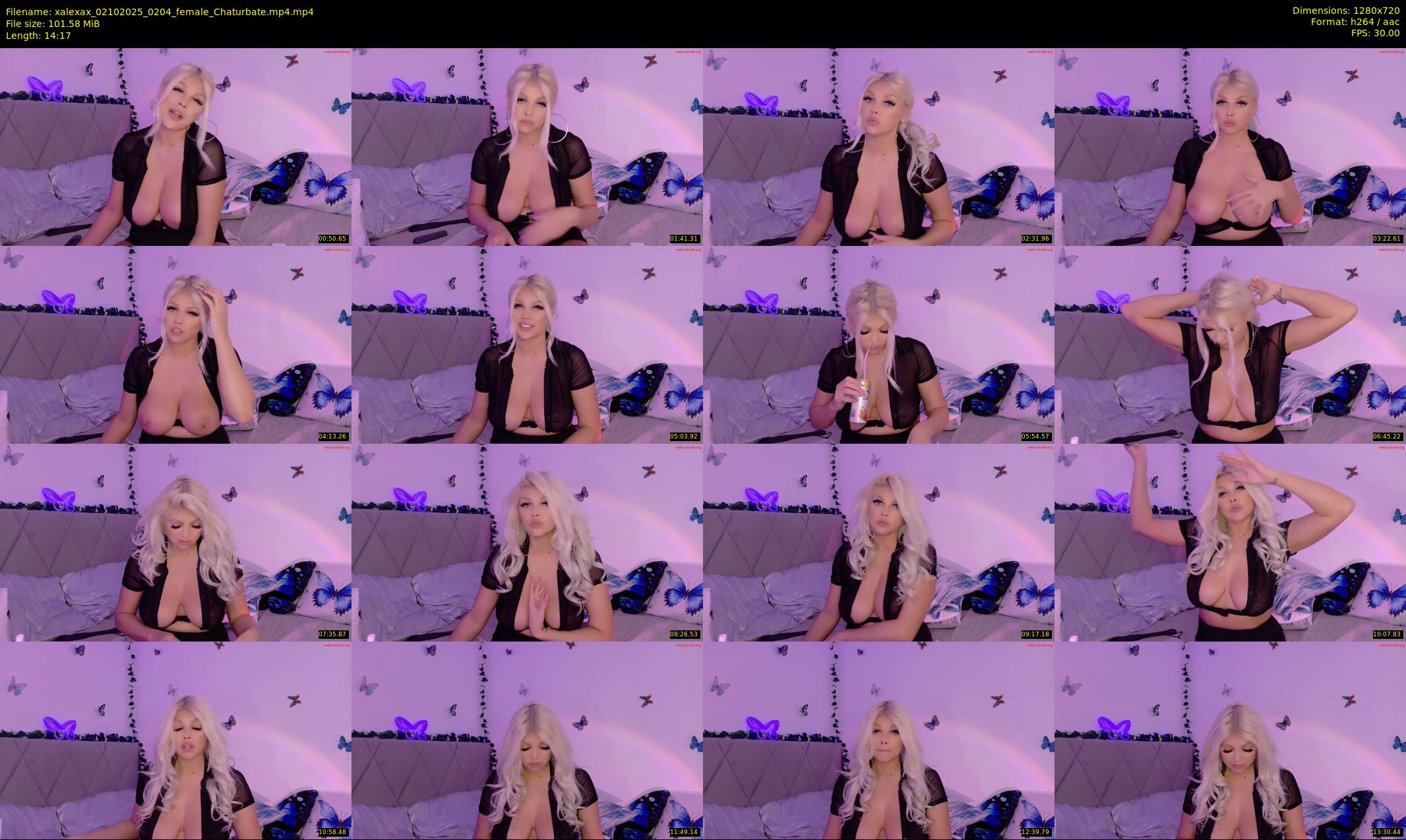 xalexax — 15 minute Chaturbate female cam show recording, 720p, Oct 2, 2025