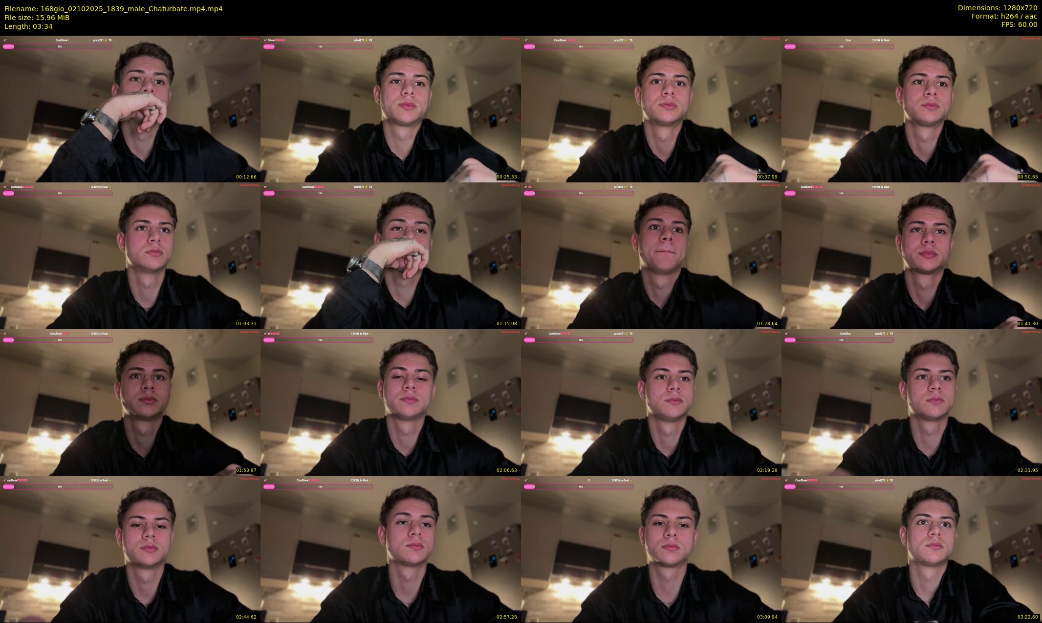 168gio — 4 minute Chaturbate male cam show recording, 720p, Oct 2, 2025