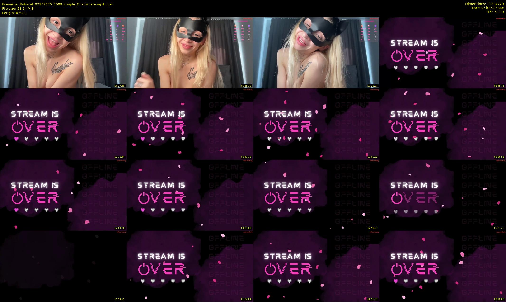 8abycat — 8 minute Chaturbate couple cam show recording, 720p, Oct 2, 2025