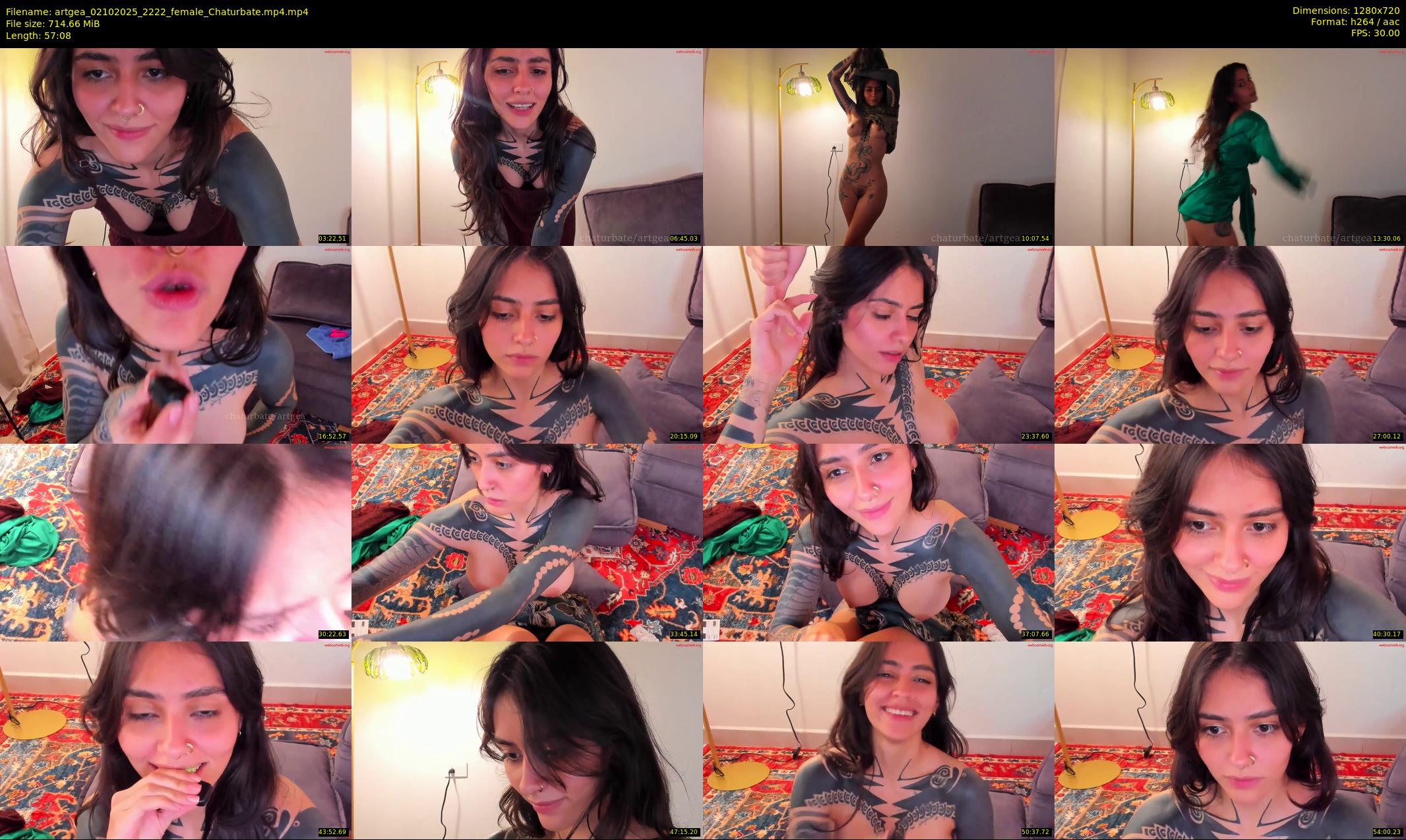artgea — 58 minute Chaturbate female cam show recording, 720p, Oct 2, 2025