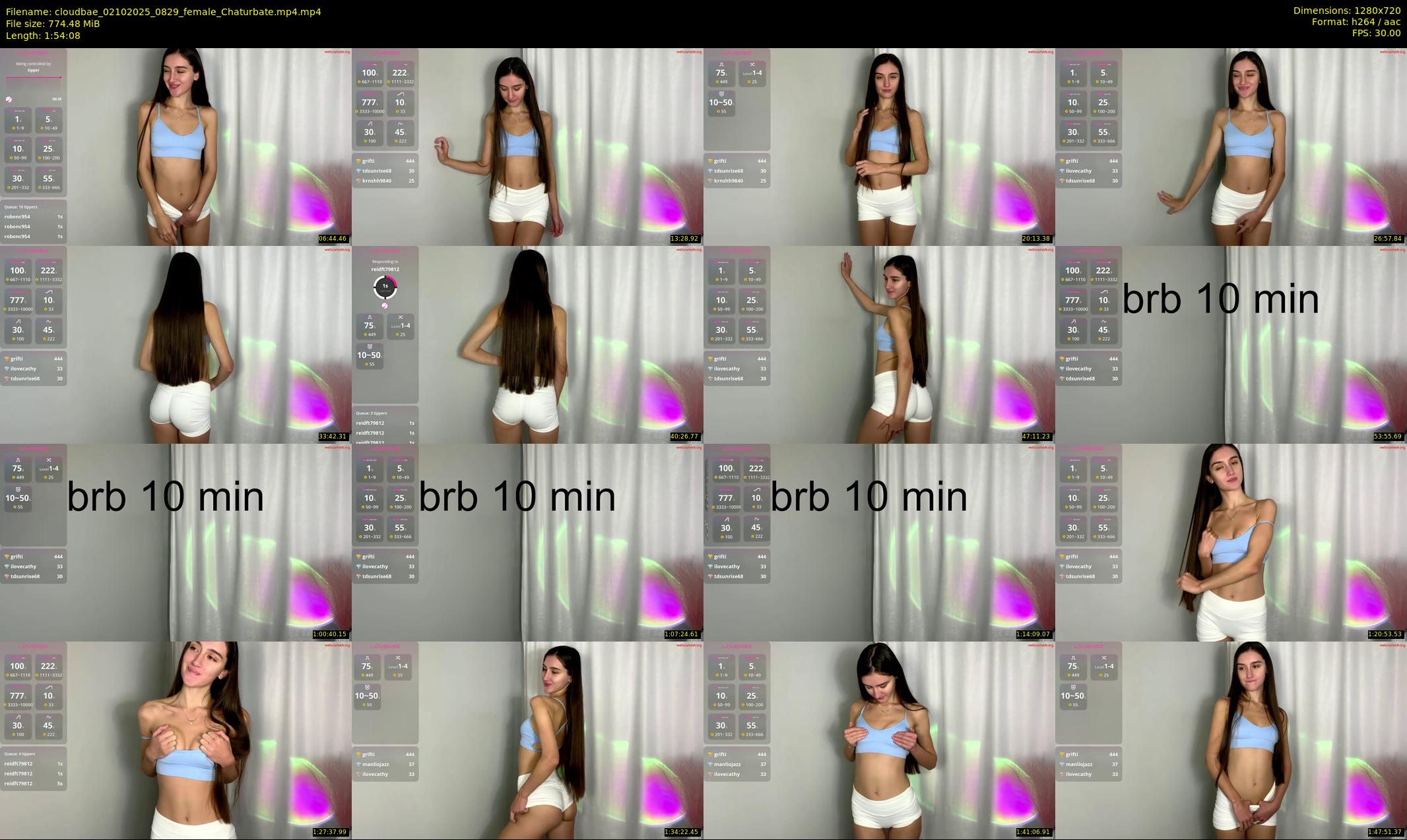 cloudbae — 115 minute Chaturbate female cam show recording, 720p, Oct 2, 2025