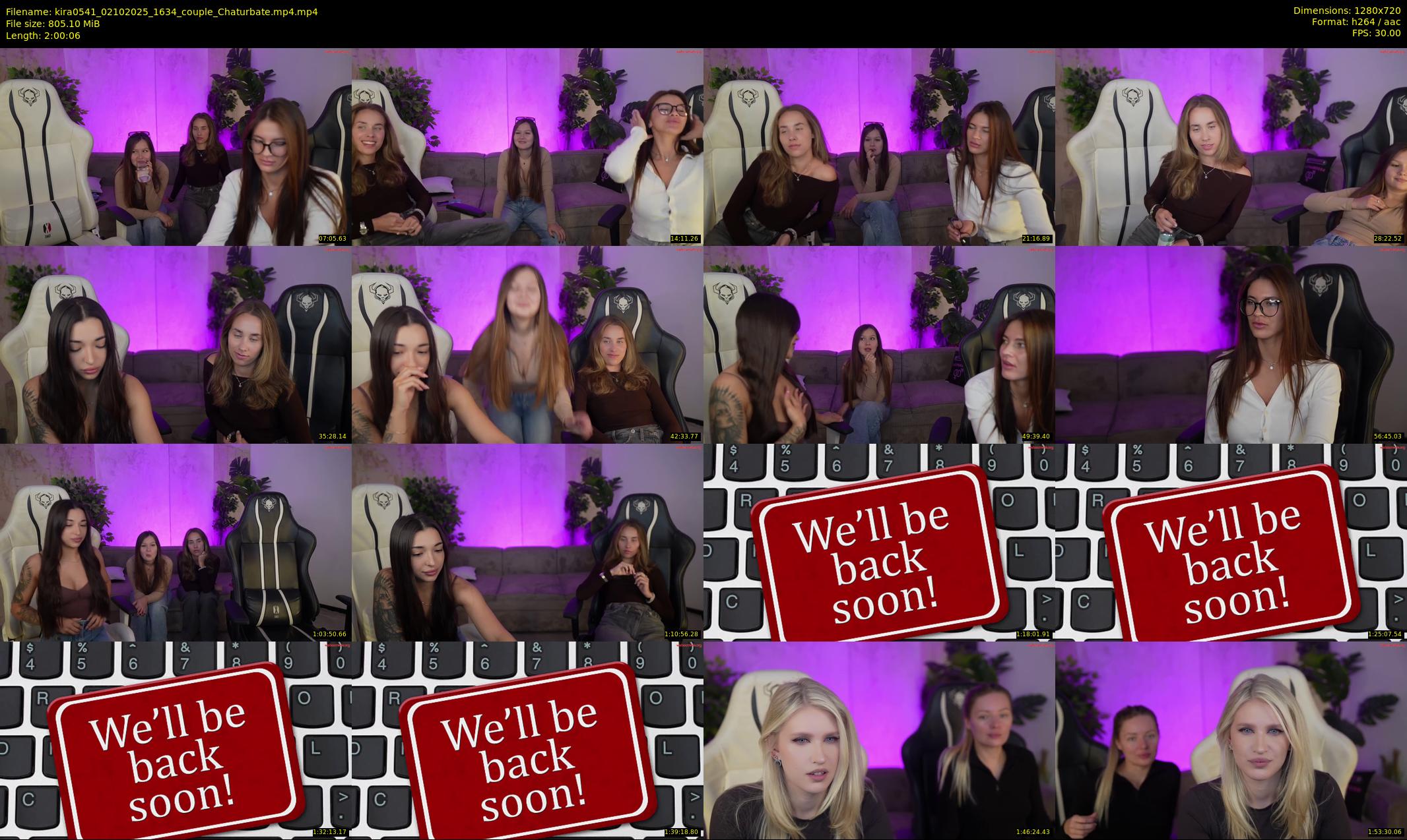 kira0541 — 121 minute Chaturbate couple cam show recording, 720p, Oct 2, 2025