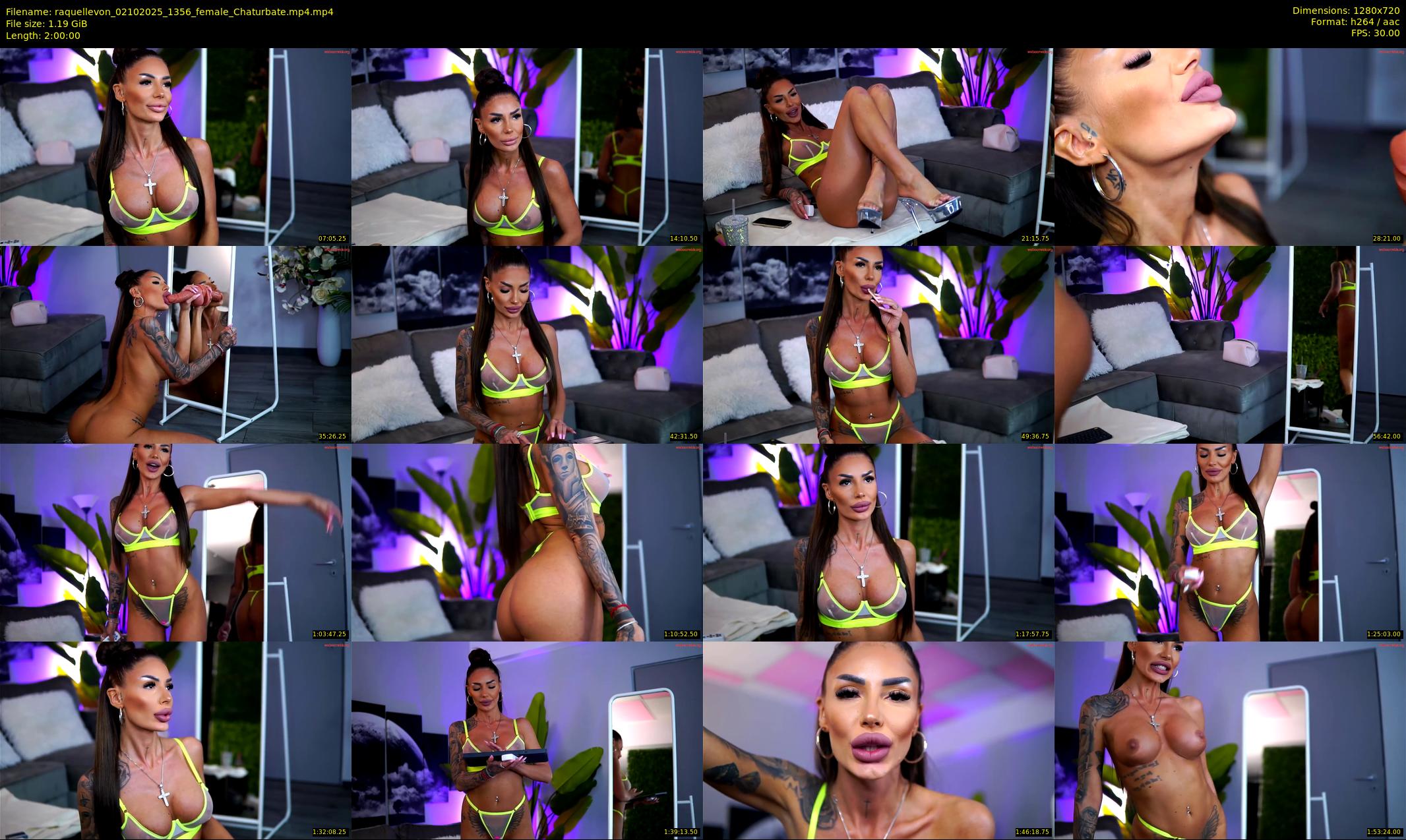 raquellevon — 120 minute Chaturbate female cam show recording, 720p, Oct 2, 2025