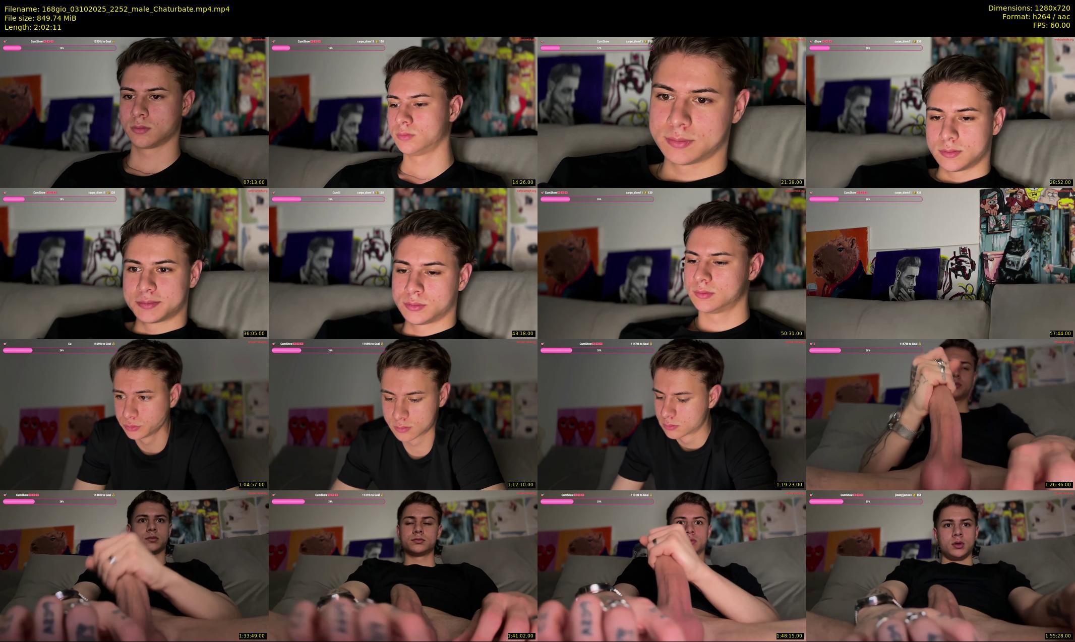 168gio — 123 minute Chaturbate male cam show recording, 720p, Oct 3, 2025