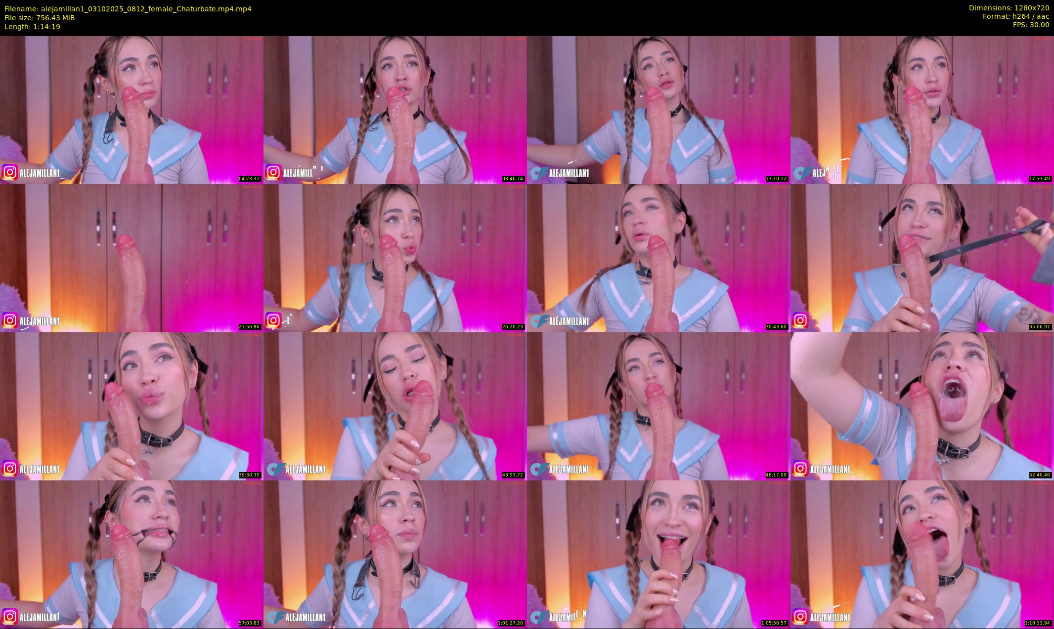 alejamillan1 — 75 minute Chaturbate female cam show recording, 720p, Oct 3, 2025