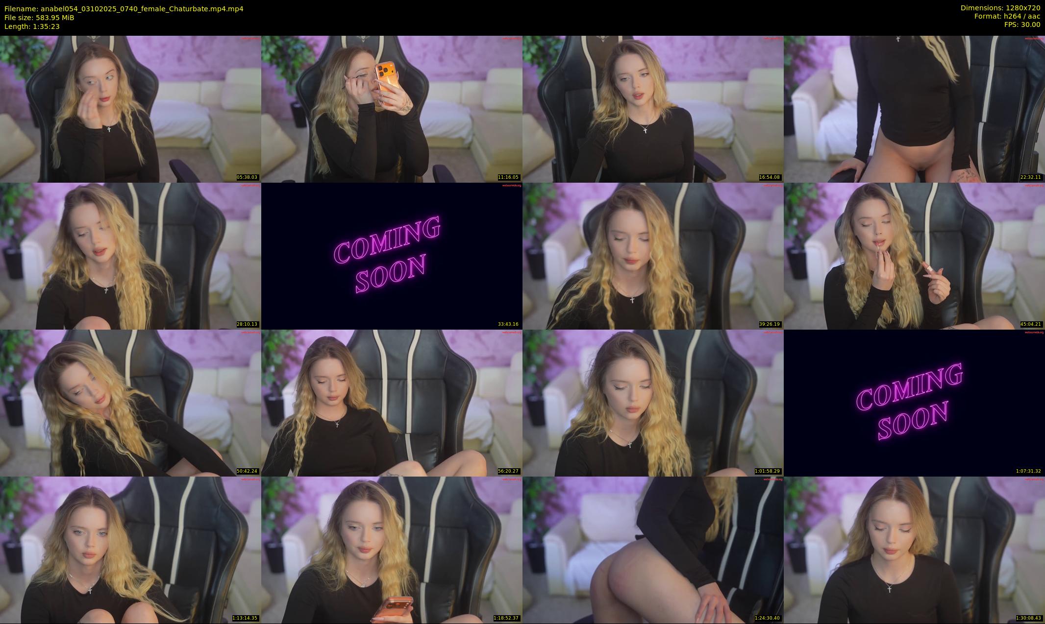 anabel054 — 96 minute Chaturbate female cam show recording, 720p, Oct 3, 2025