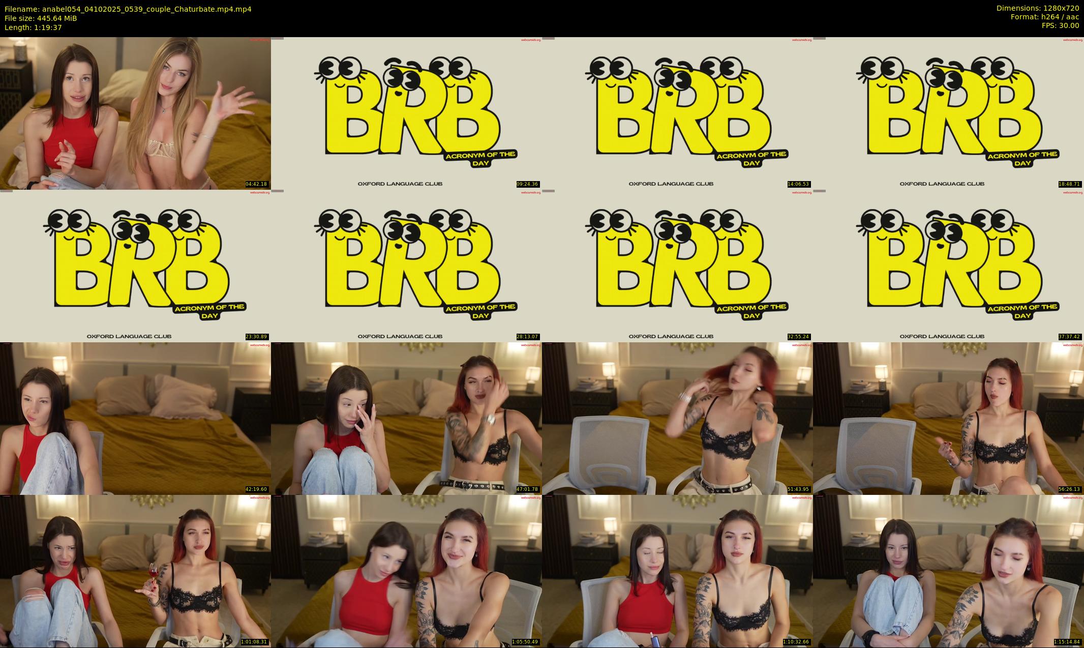 anabel054 — 80 minute Chaturbate female cam show recording, 720p, Oct 4, 2025