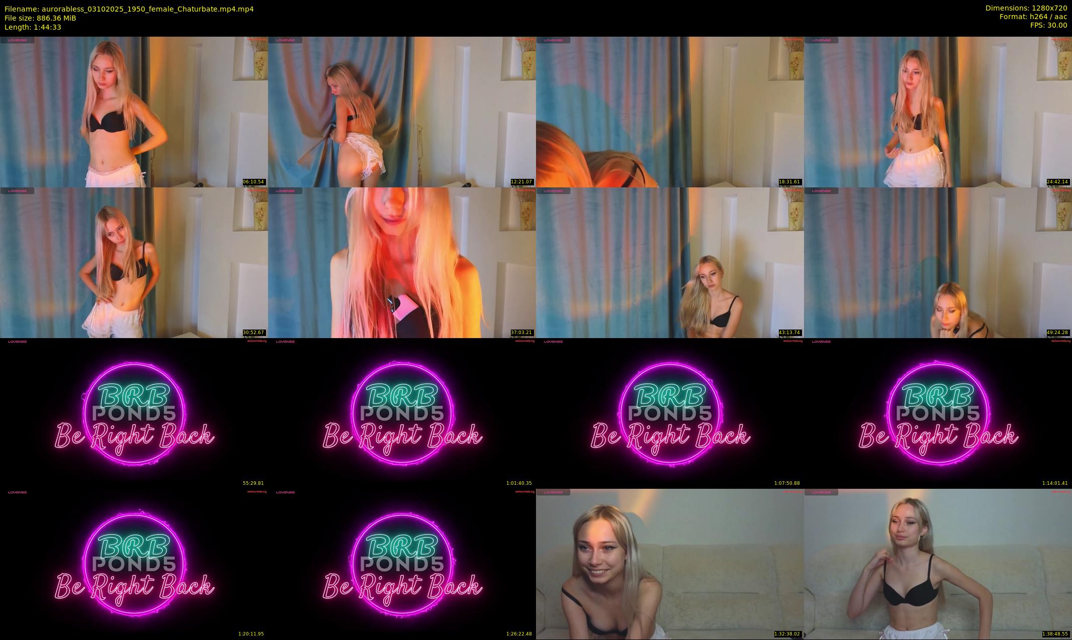 aurorabless — 105 minute Chaturbate female cam show recording, 720p, Oct 3, 2025