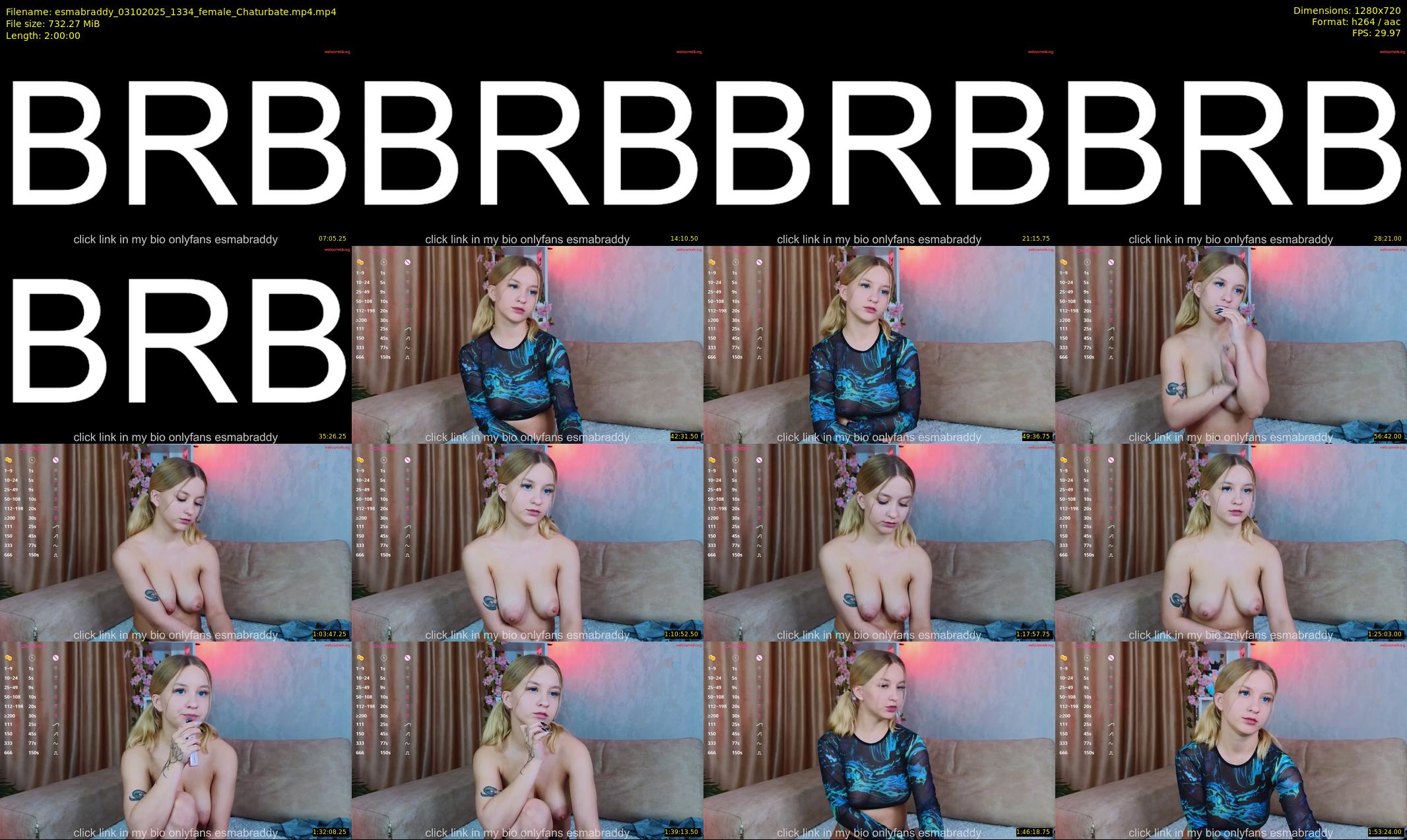 esmabraddy — 120 minute Chaturbate female cam show recording, 720p, Oct 3, 2025