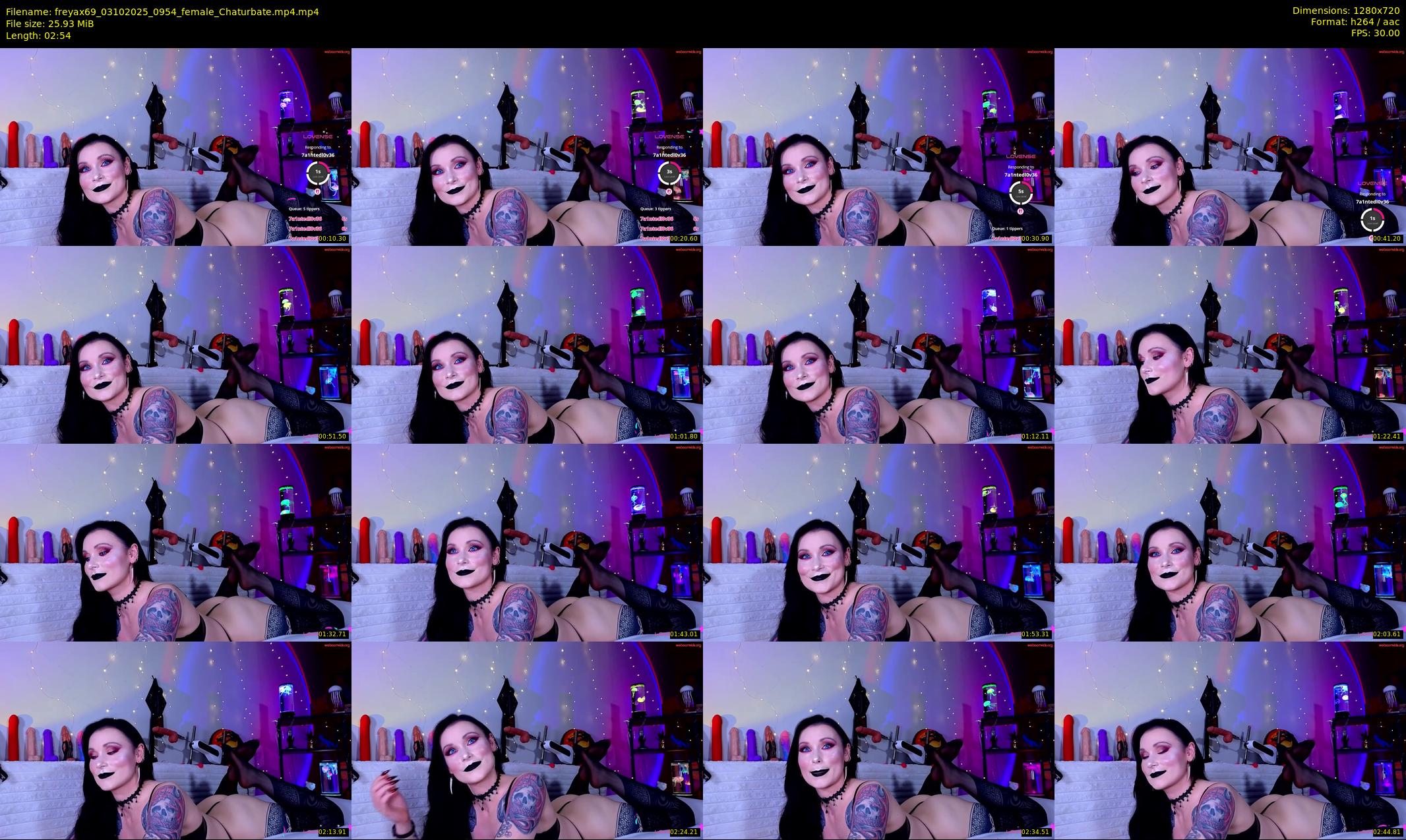 freyax69 — 3 minute Chaturbate female cam show recording, 720p, Oct 3, 2025