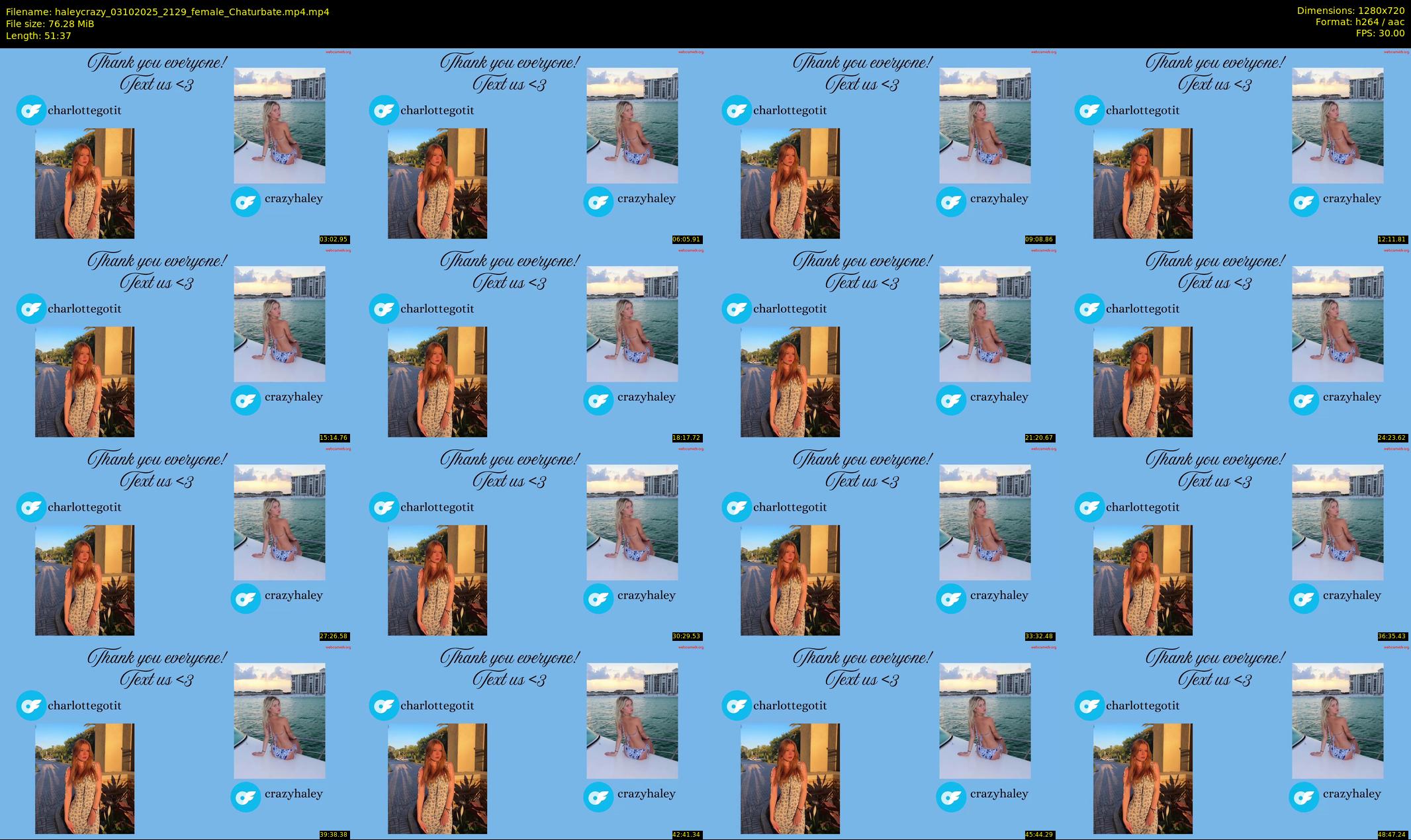 haleycrazy — 52 minute Chaturbate female cam show recording, 720p, Oct 3, 2025
