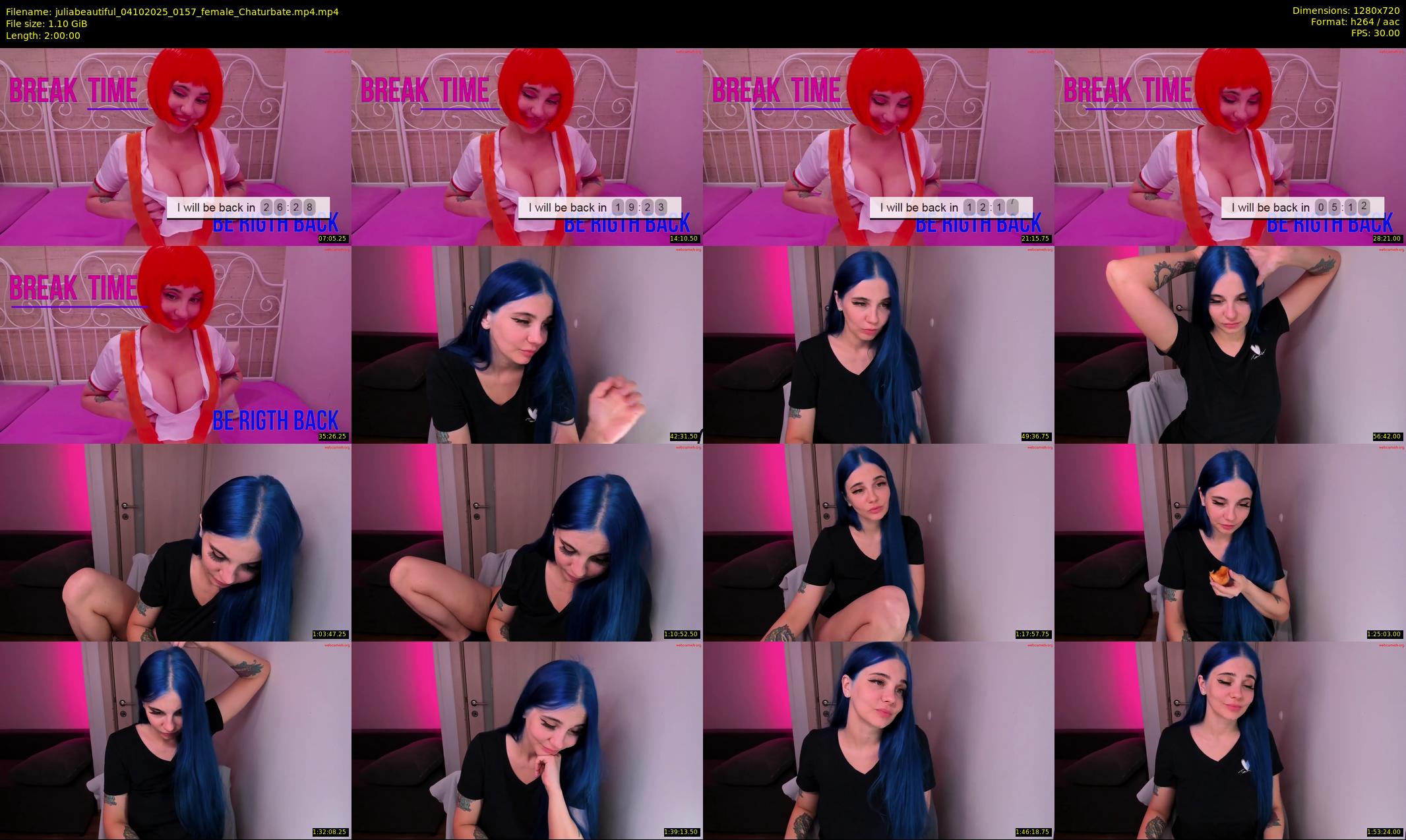 juliabeautiful — 120 minute Chaturbate female cam show recording, 720p, Oct 4, 2025
