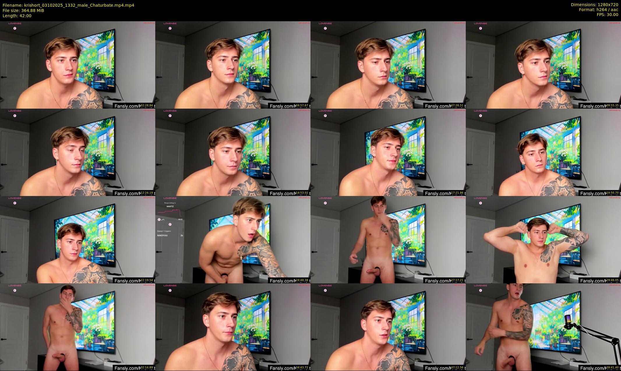 krishort — 42 minute Chaturbate male cam show recording, 720p, Oct 3, 2025