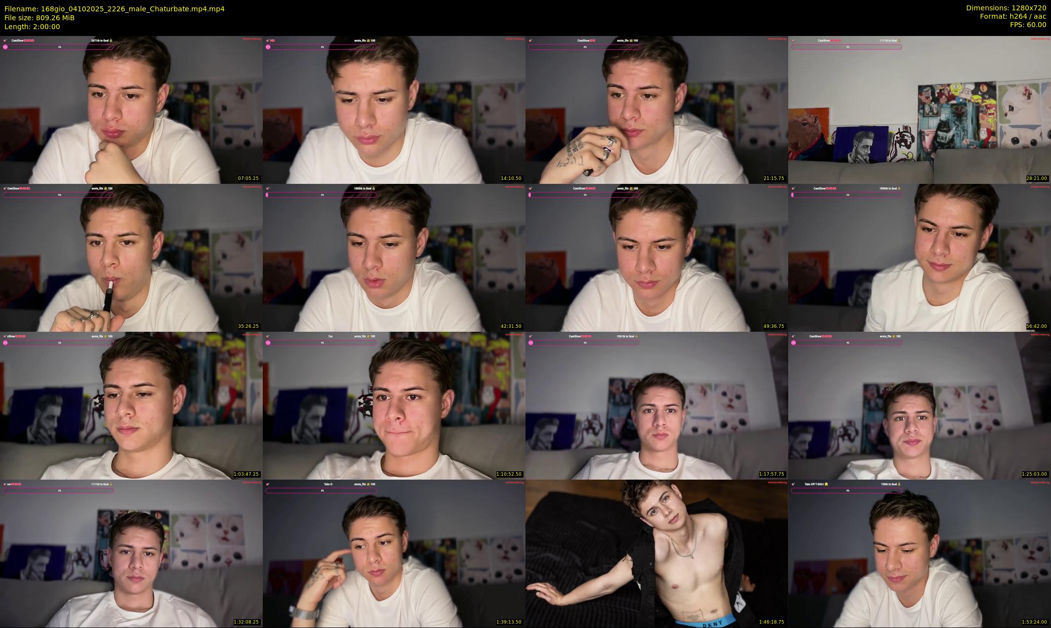 168gio — 120 minute Chaturbate male cam show recording, 720p, Oct 4, 2025