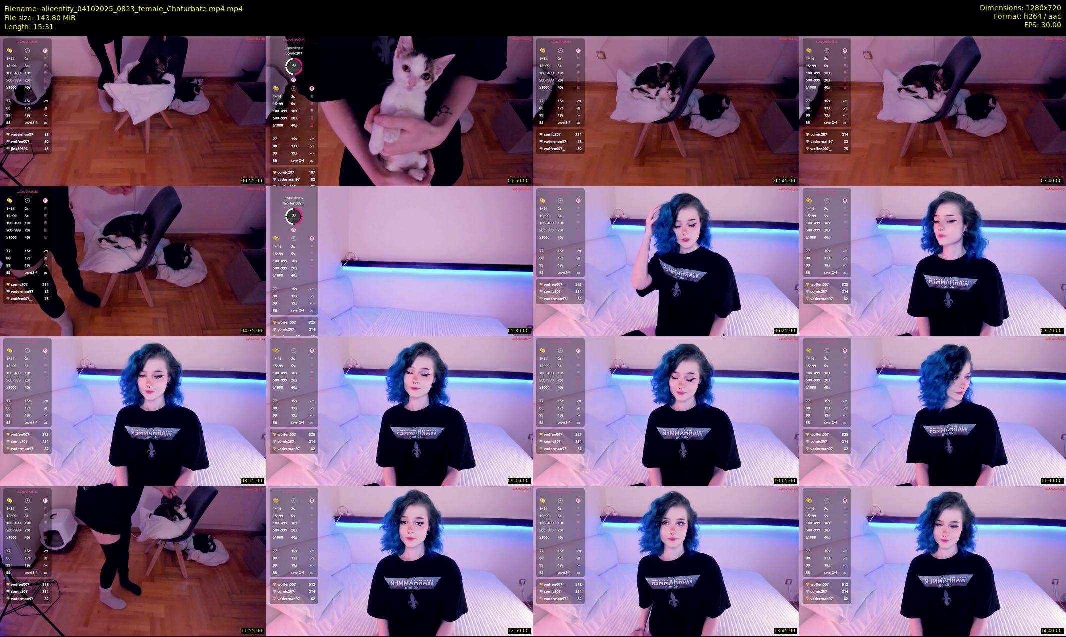 alicentity — 16 minute Chaturbate female cam show recording, 720p, Oct 4, 2025