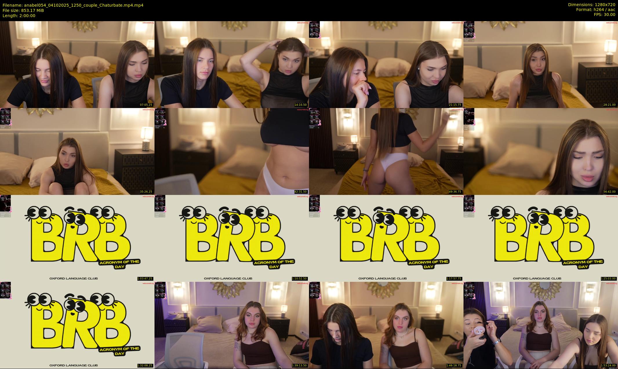 anabel054 — 120 minute Chaturbate female cam show recording, 720p, Oct 4, 2025