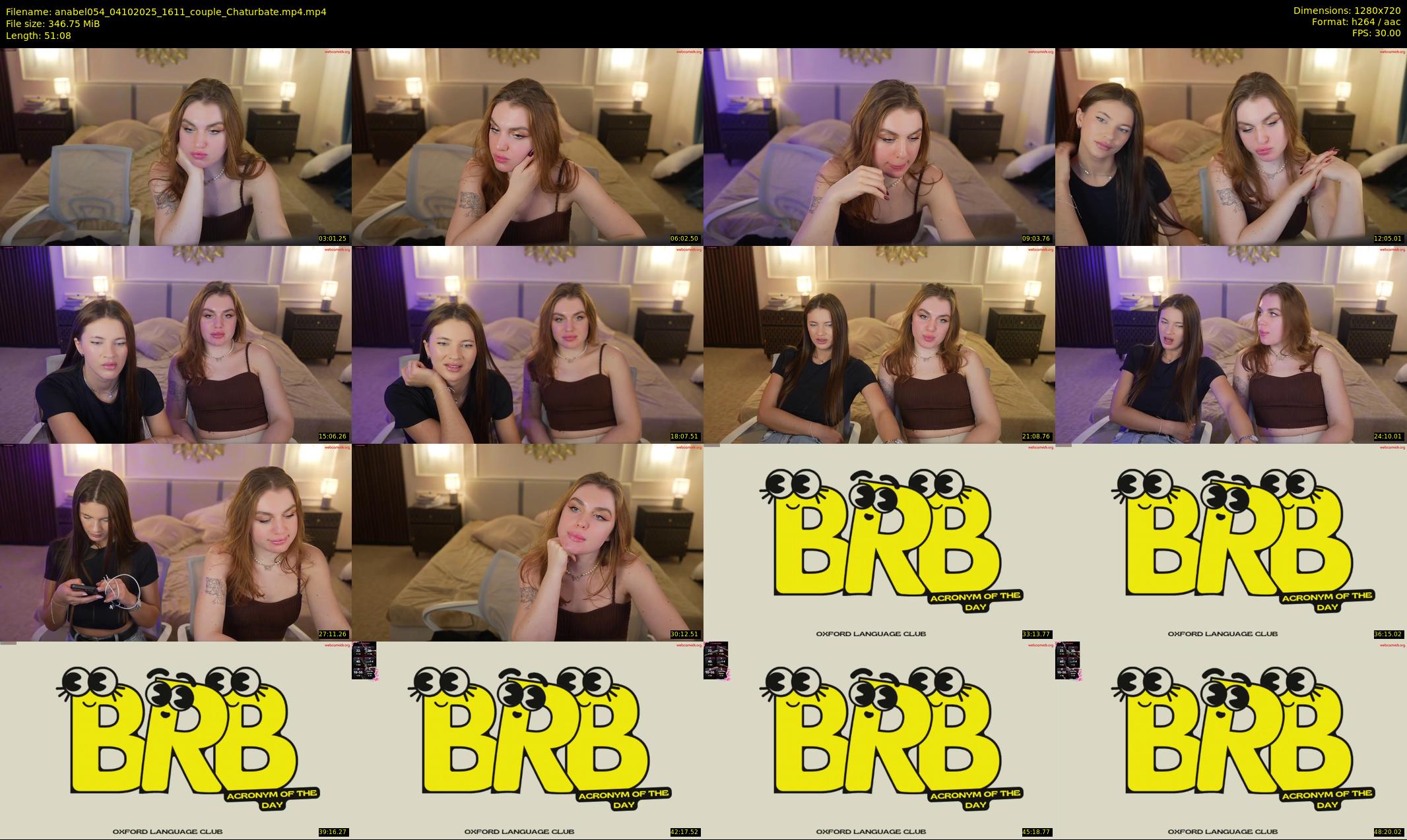 anabel054 — 52 minute Chaturbate female cam show recording, 720p, Oct 4, 2025