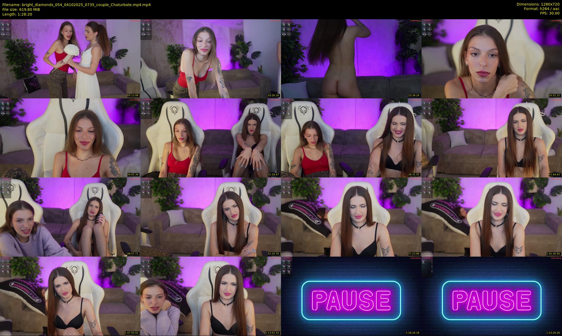 bright_diamonds_054 — 89 minute Chaturbate couple cam show recording, 720p, Oct 4, 2025