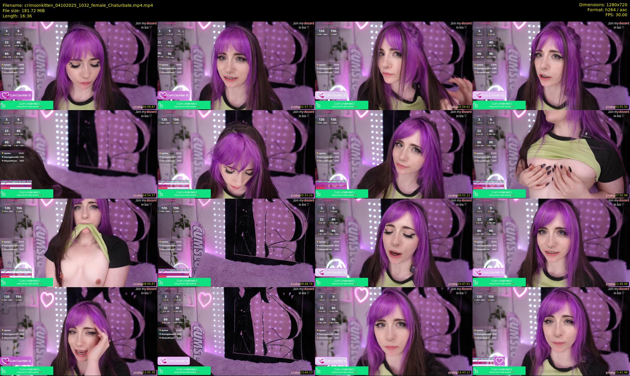 crimsonkitten — 17 minute Chaturbate female cam show recording, 720p, Oct 4, 2025