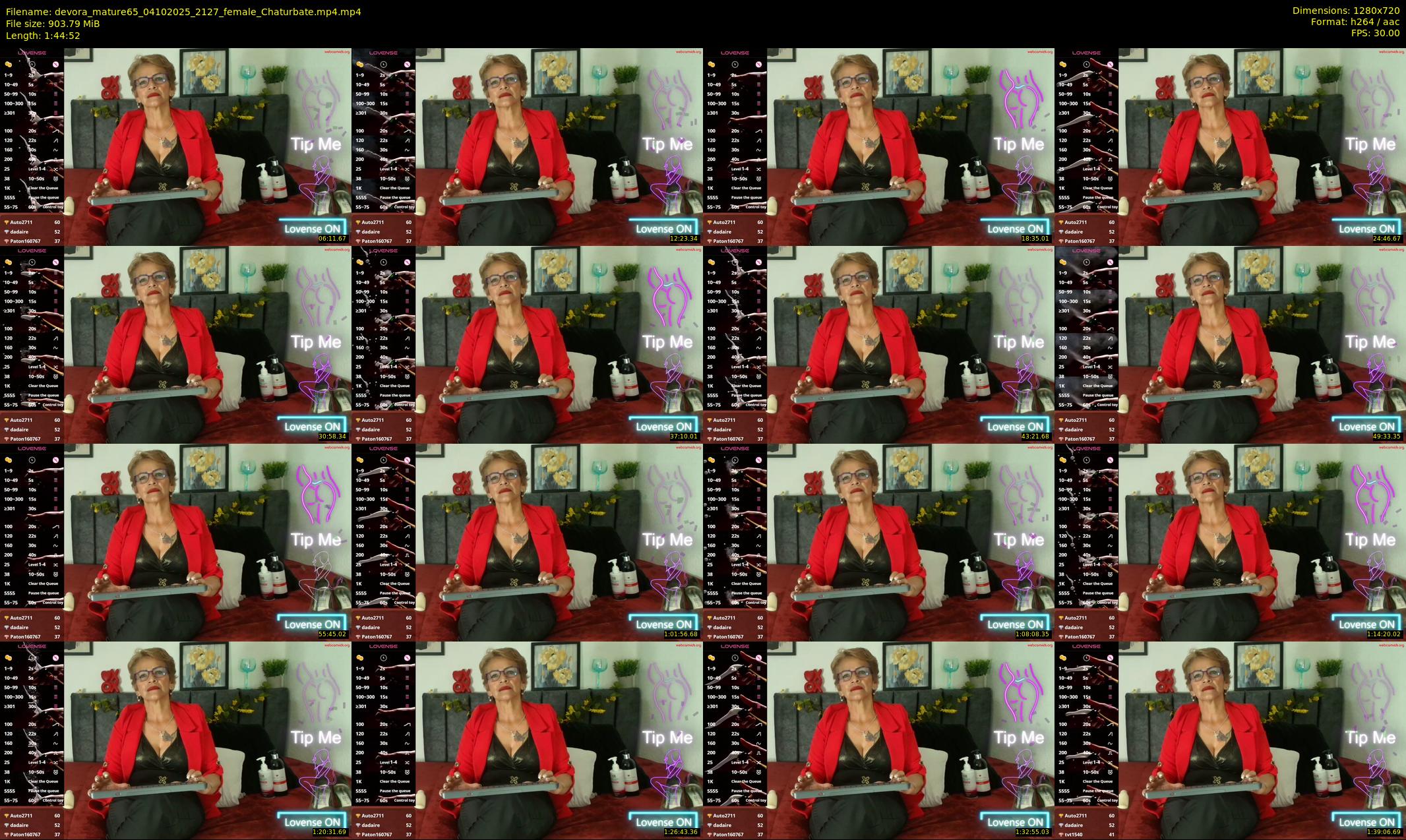 devora_mature65 — 105 minute Chaturbate female cam show recording, 720p, Oct 4, 2025