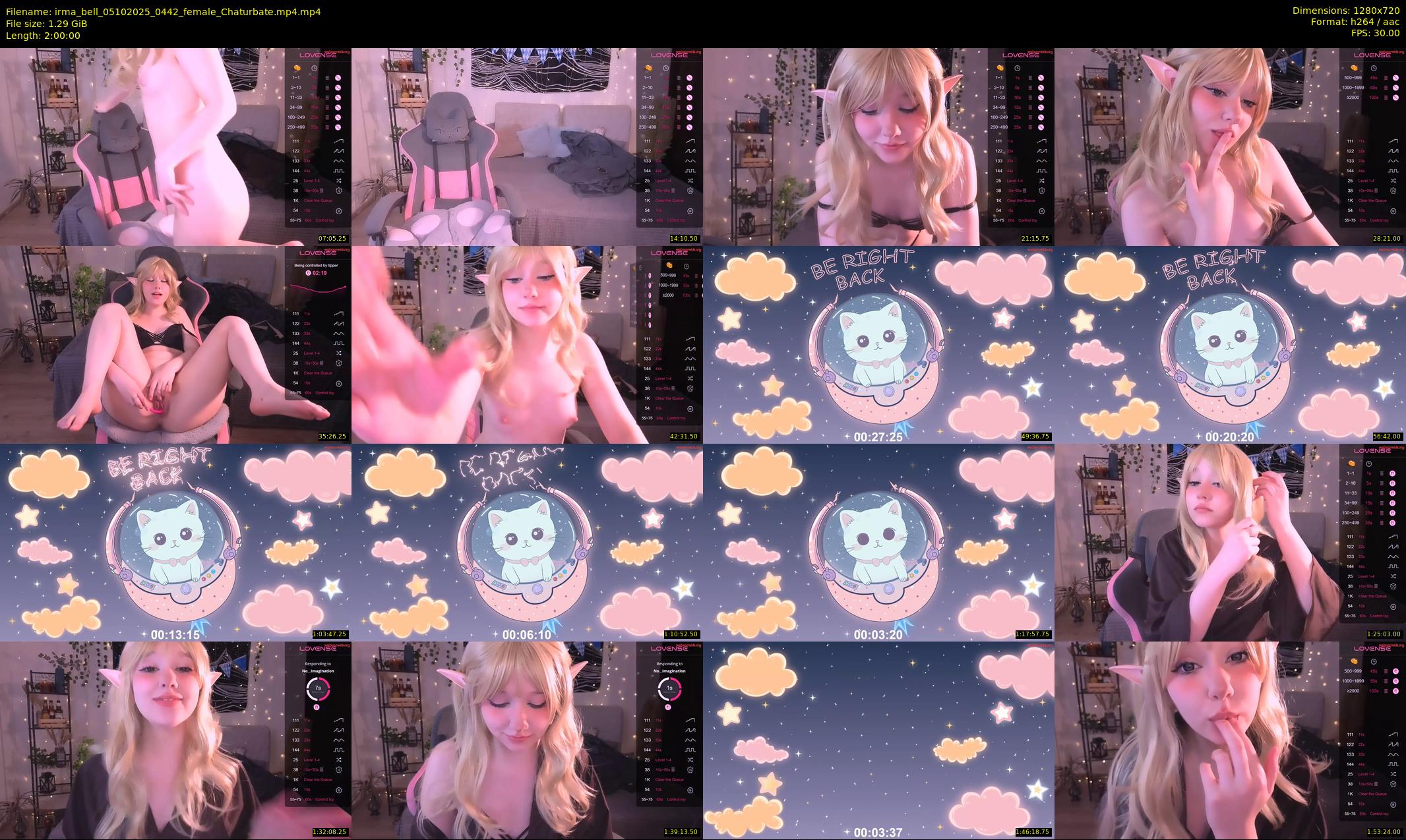 irma_bell — 120 minute Chaturbate female cam show recording, 720p, Oct 5, 2025