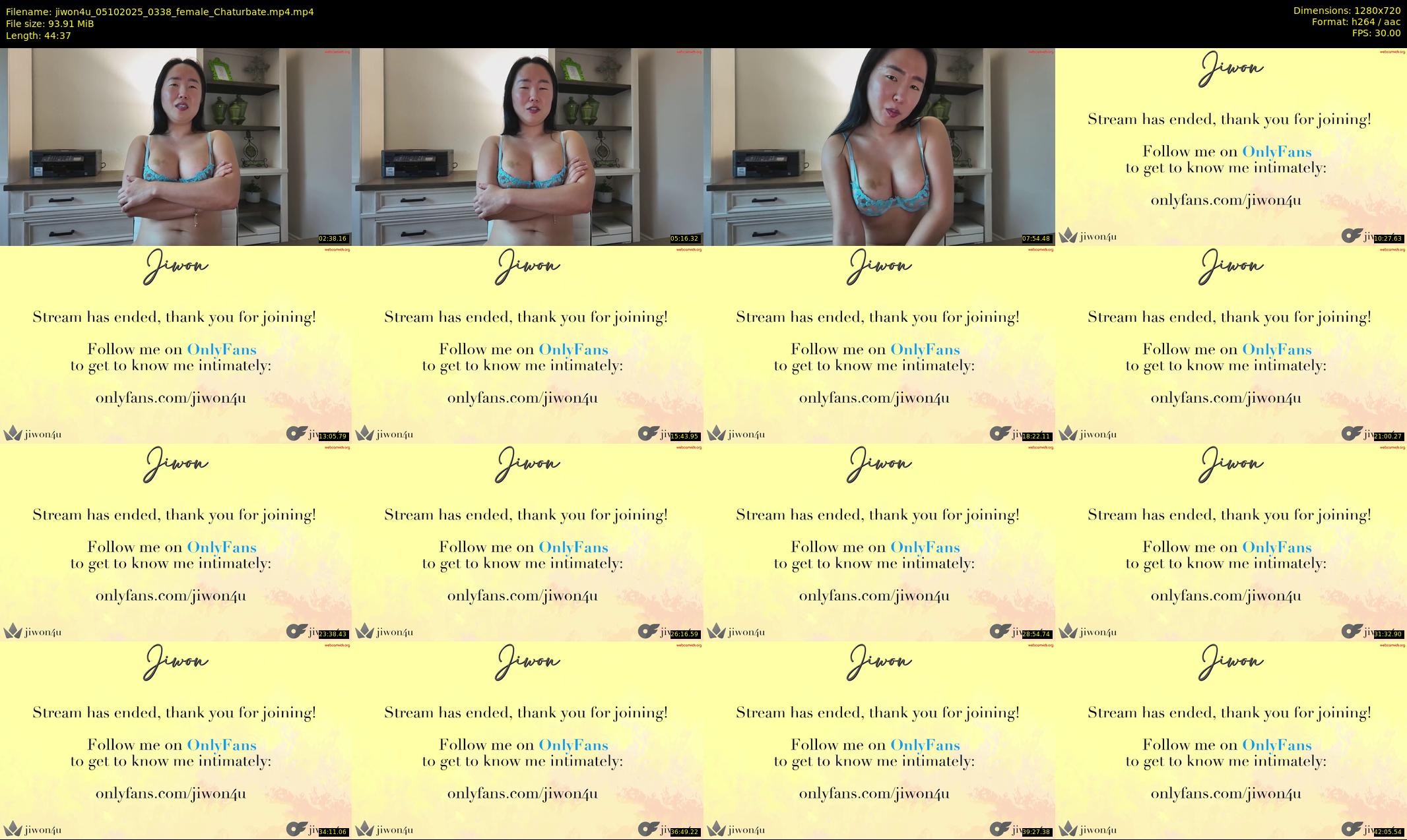 jiwon4u — 45 minute Chaturbate female cam show recording, 720p, Oct 5, 2025