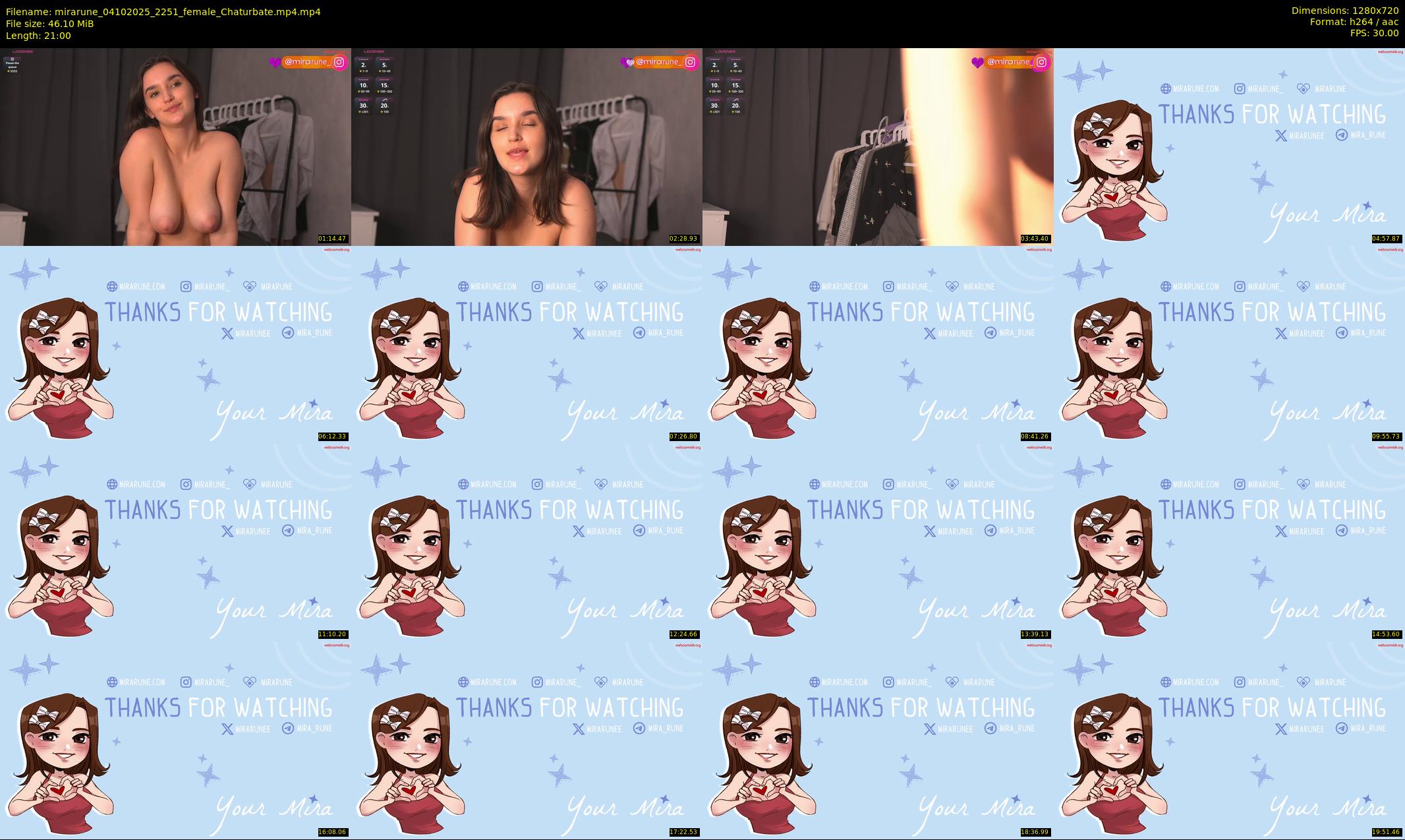 mirarune — 21 minute Chaturbate female cam show recording, 720p, Oct 4, 2025