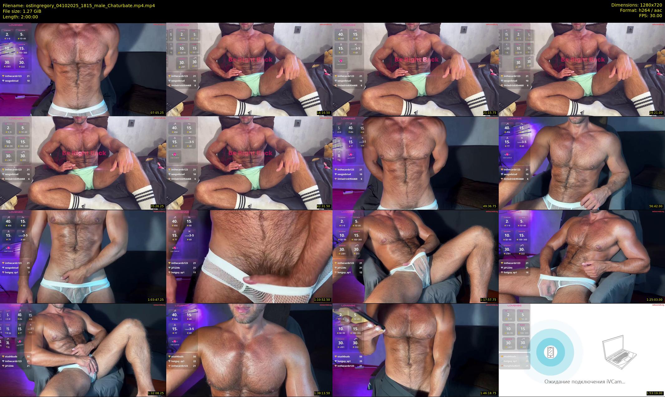 ostingregory — 120 minute Chaturbate male cam show recording, 720p, Oct 4, 2025