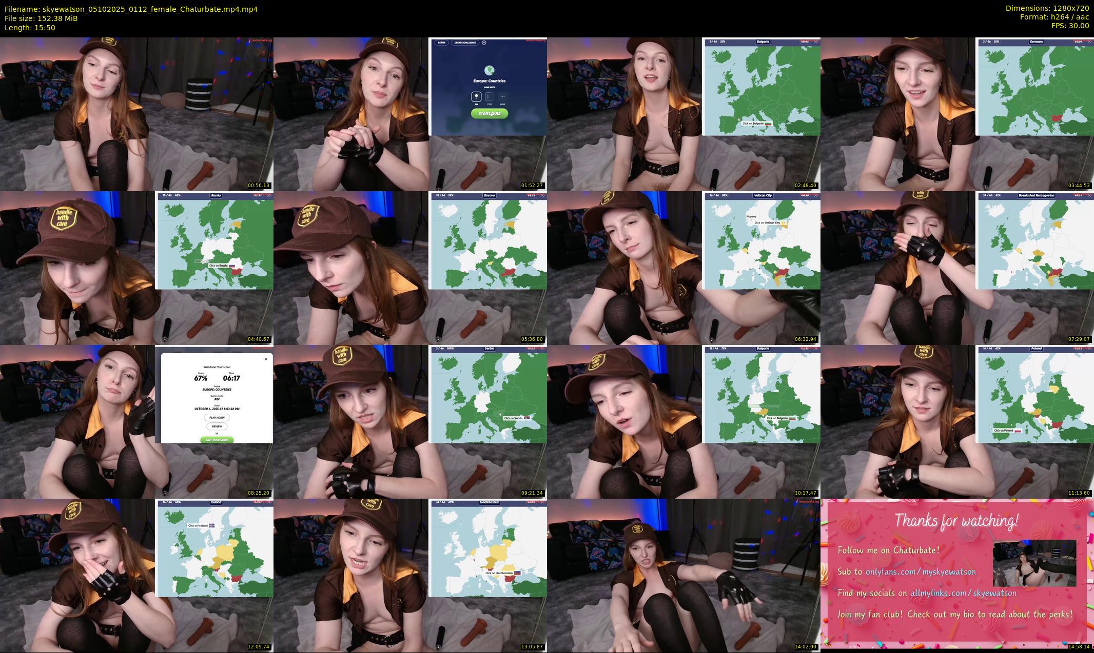 skyewatson — 16 minute Chaturbate female cam show recording, 720p, Oct 5, 2025