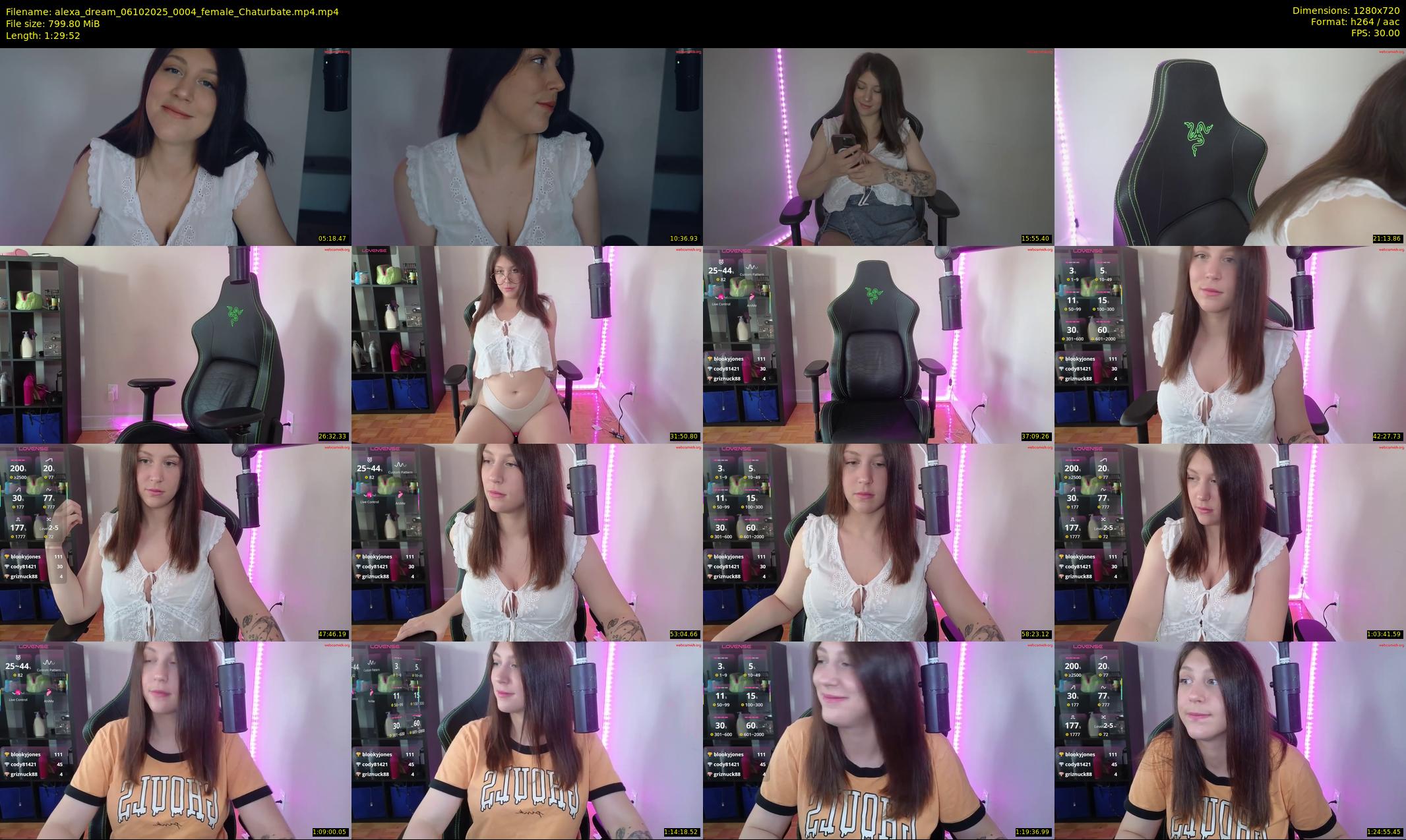 alexa_dream — 90 minute Chaturbate female cam show recording, 720p, Oct 6, 2025