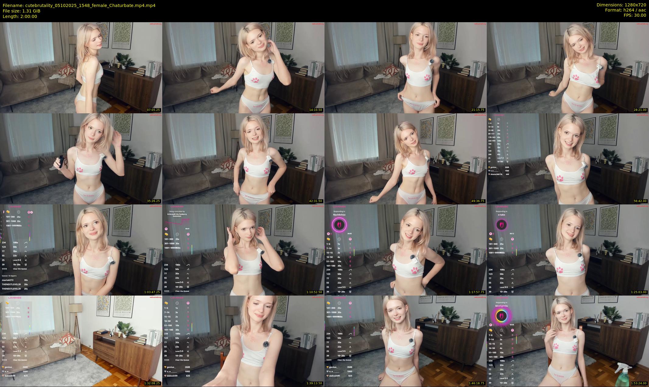 cutebrutality — 120 minute Chaturbate female cam show recording, 720p, Oct 5, 2025