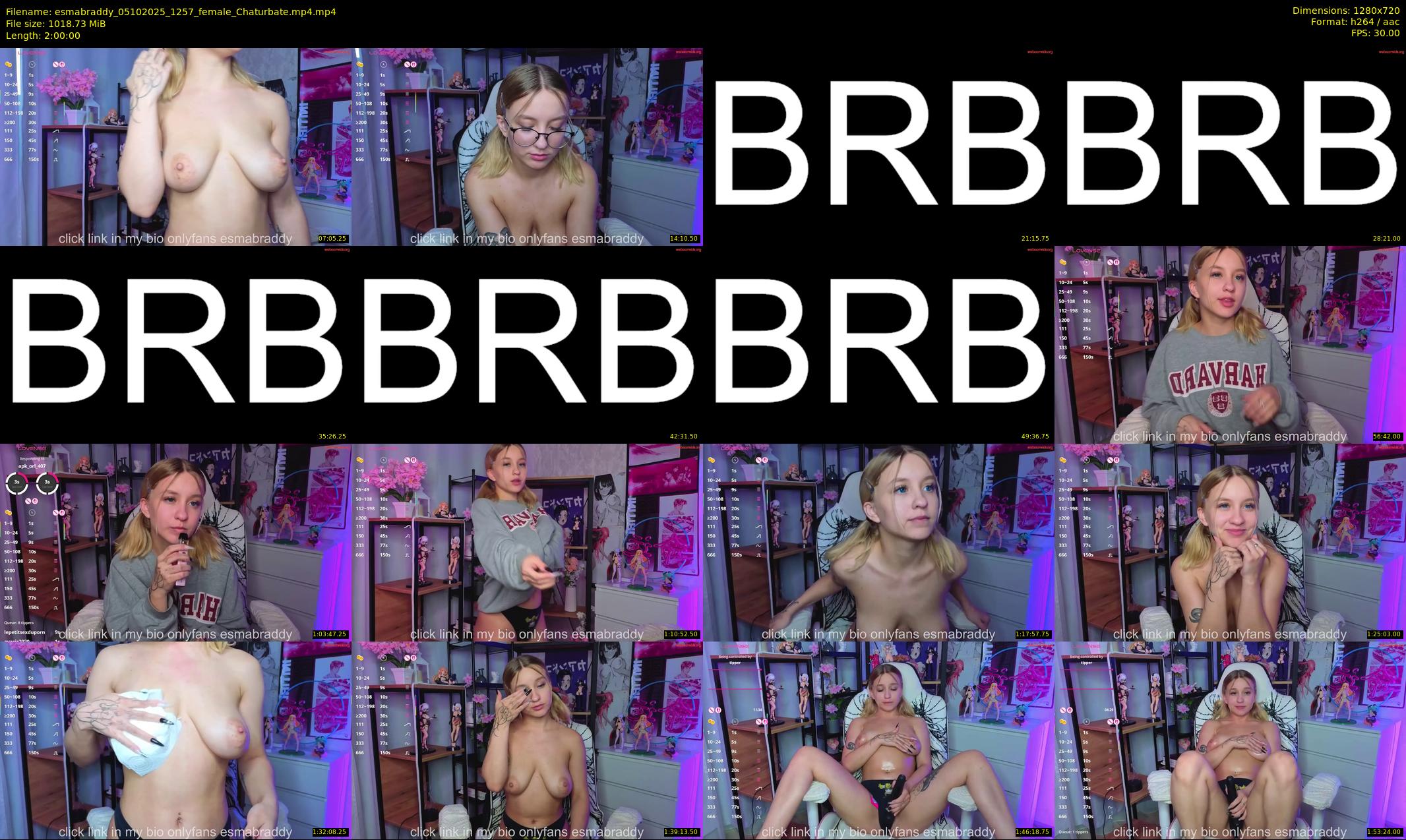 esmabraddy — 120 minute Chaturbate female cam show recording, 720p, Oct 5, 2025