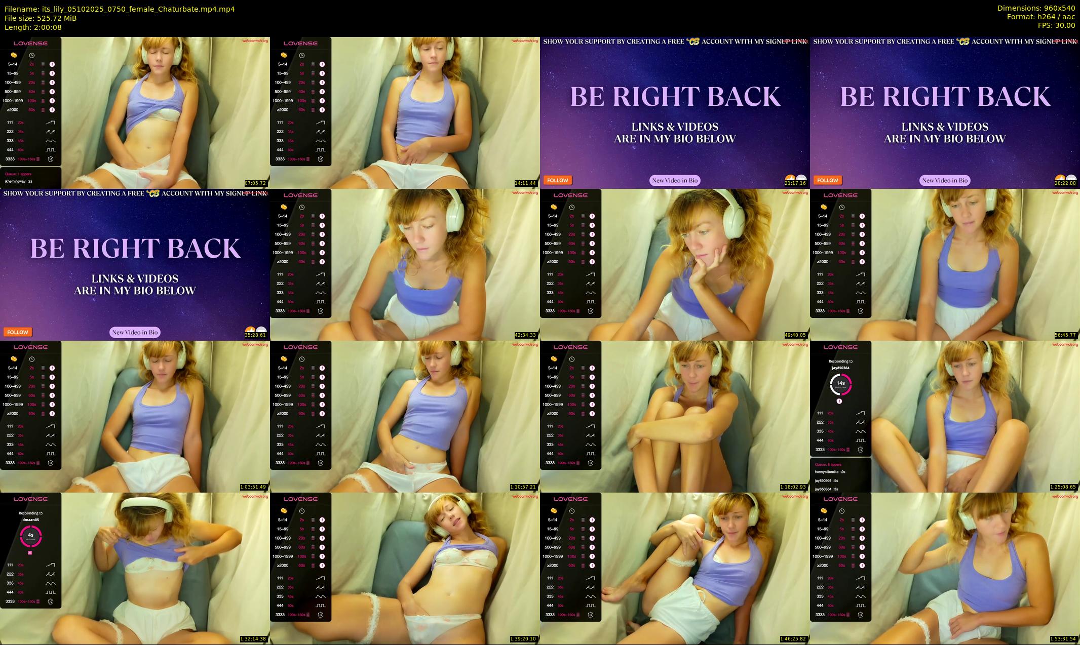 its_lily — 121 minute Chaturbate female cam show recording, 480p, Oct 5, 2025