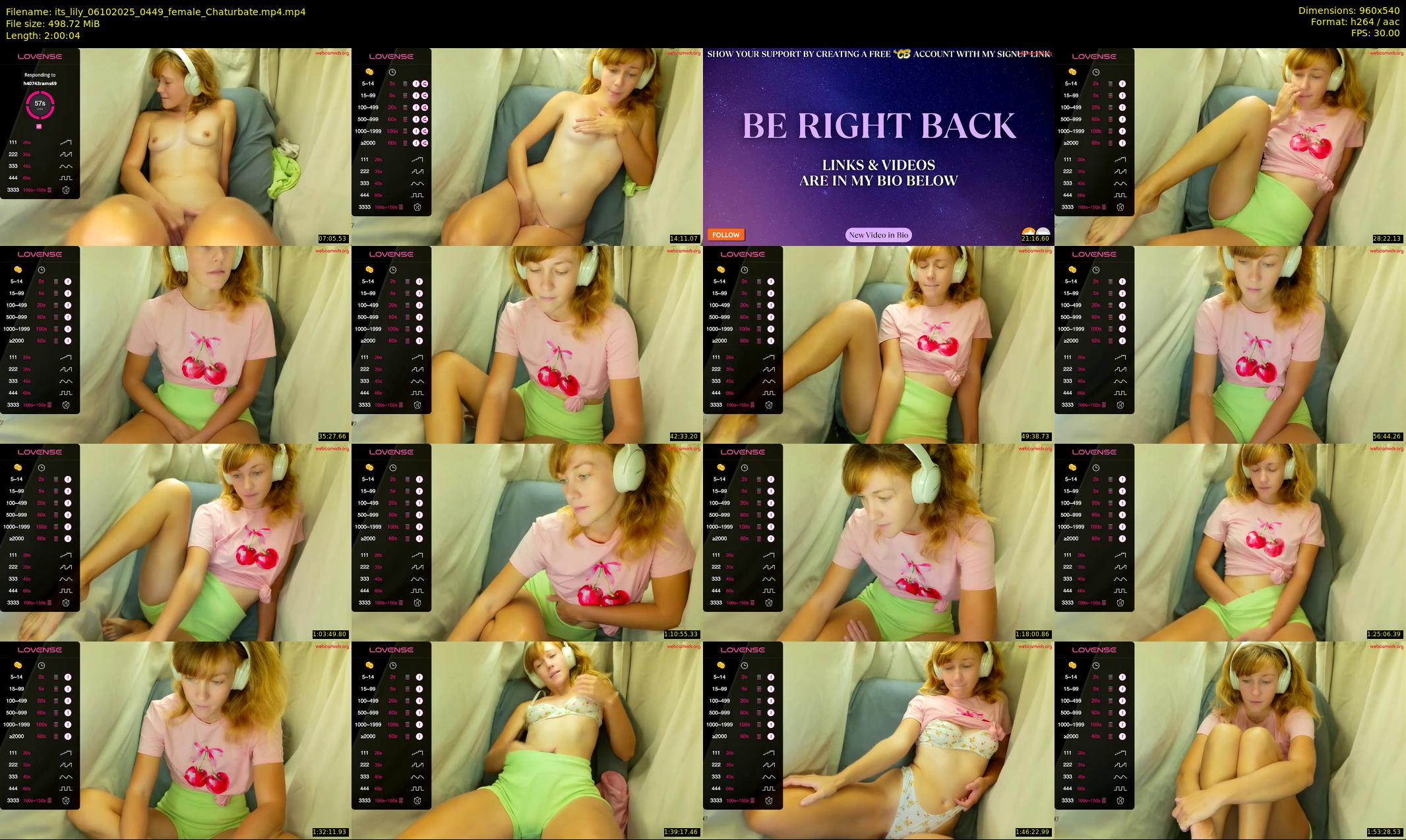 its_lily — 121 minute Chaturbate female cam show recording, 480p, Oct 6, 2025