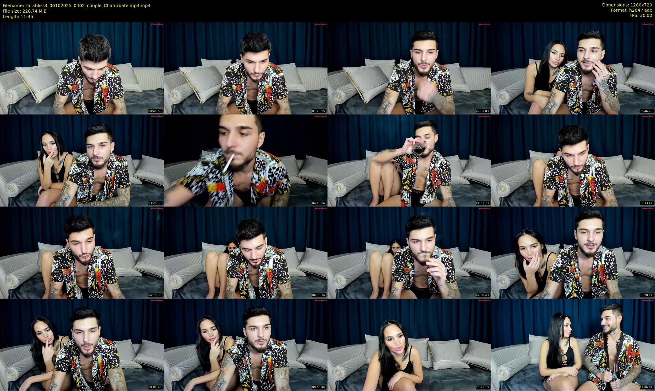 zarabliss3 — 12 minute Chaturbate couple cam show recording, 720p, Oct 6, 2025