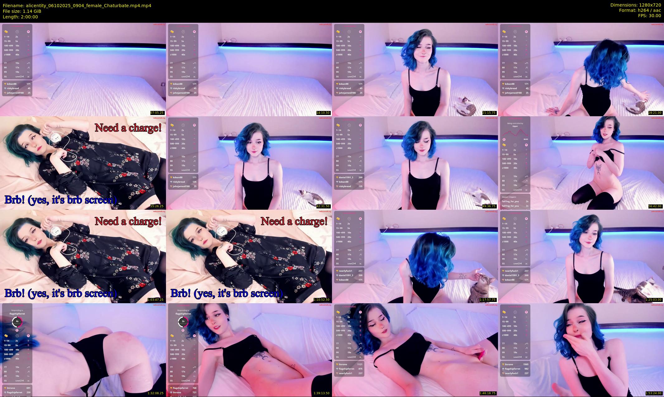 alicentity — 120 minute Chaturbate female cam show recording, 720p, Oct 6, 2025